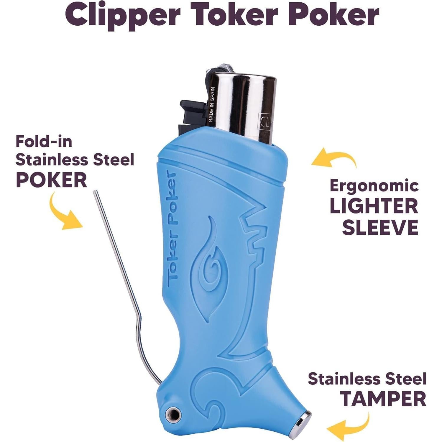 Toker Poker - Estuche Multiusos para Encendedor Clipper - Acero Inoxidable