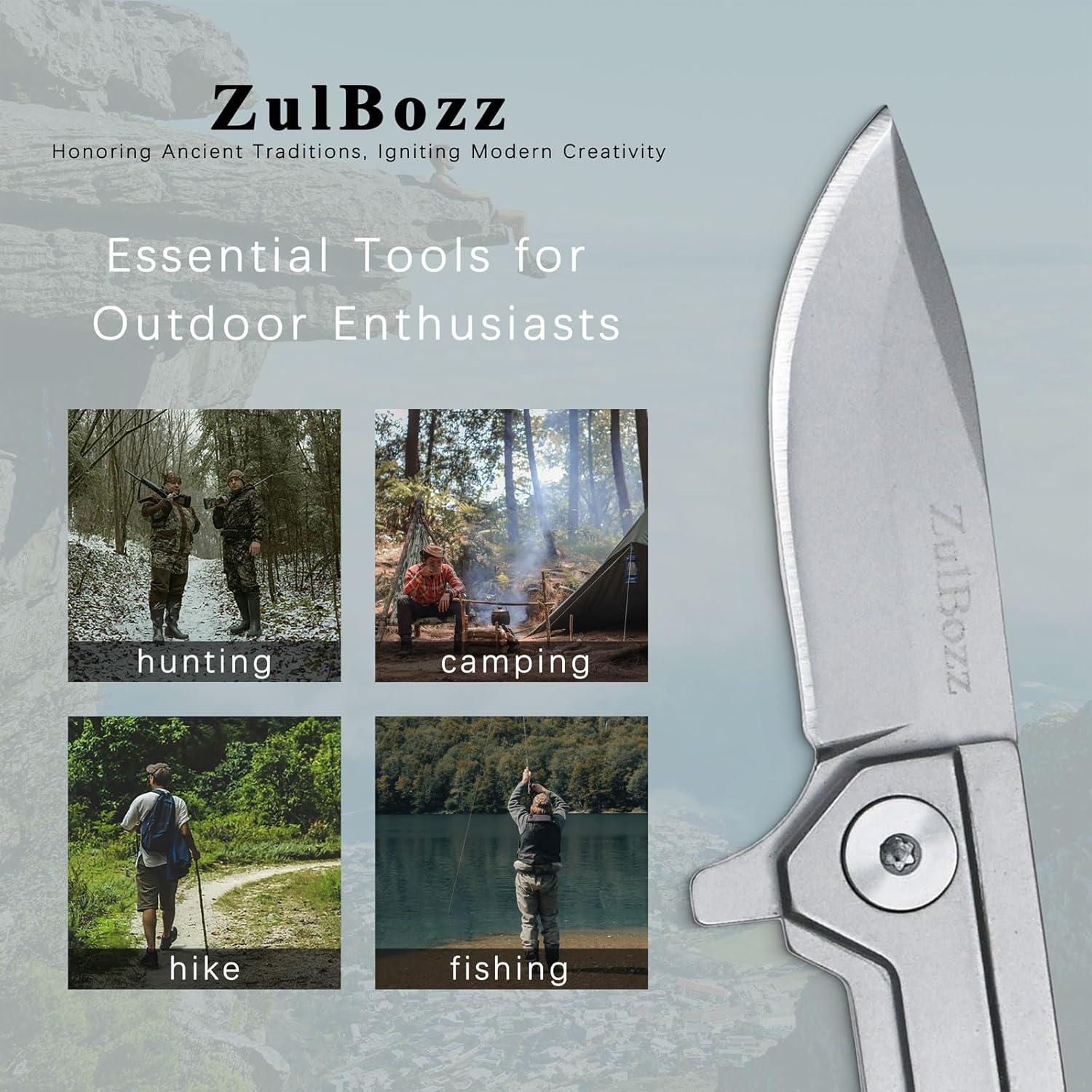 Cuchillo Plegable ZulBozz 107 D2 12.09 cm para Camping