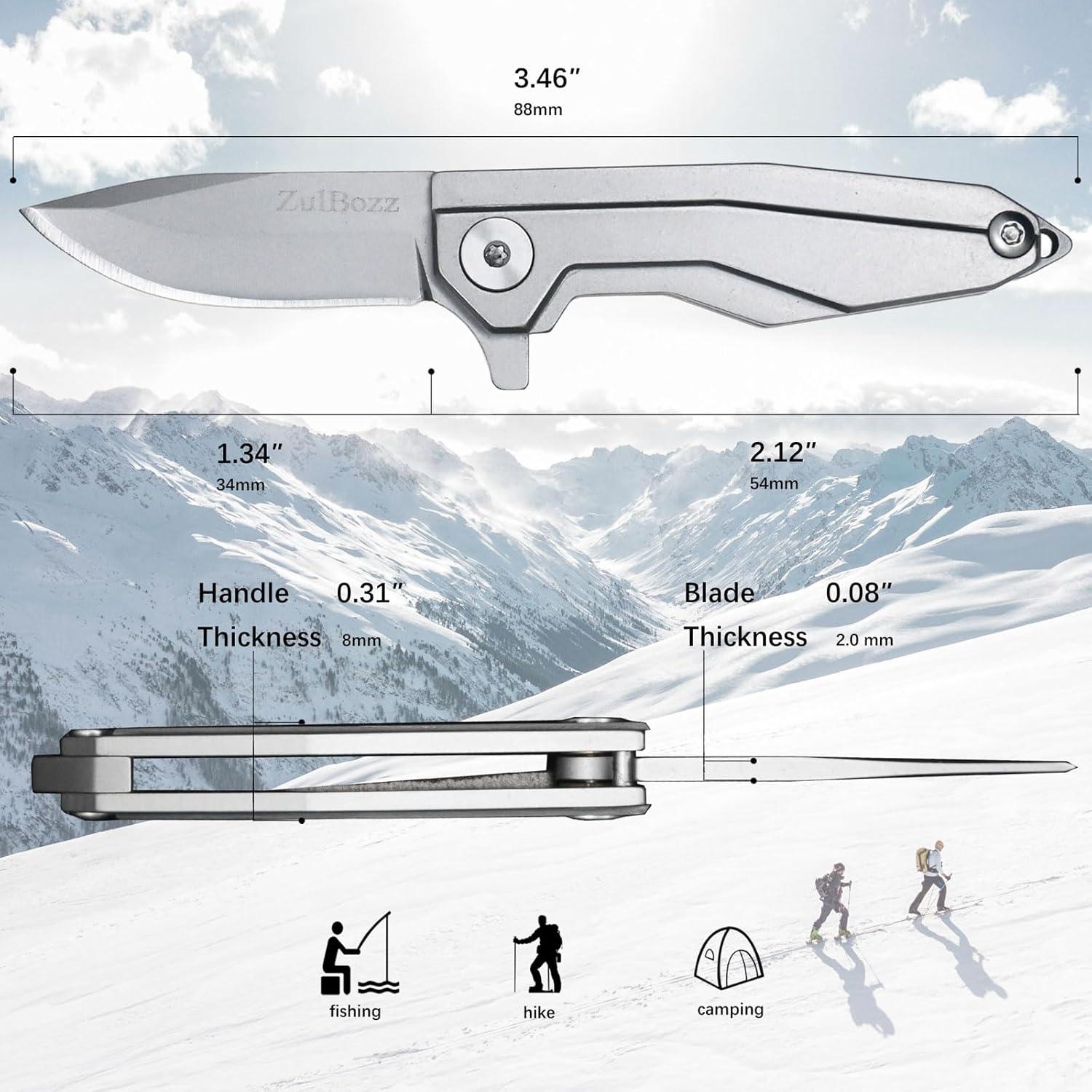 Cuchillo Plegable ZulBozz 107 D2 12.09 cm para Camping
