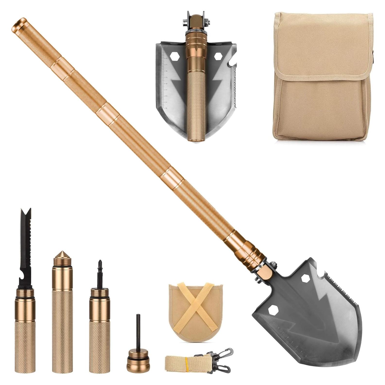 Pico de Supervivencia Wild Peak APEX1 18-en-1 Plegable Oro