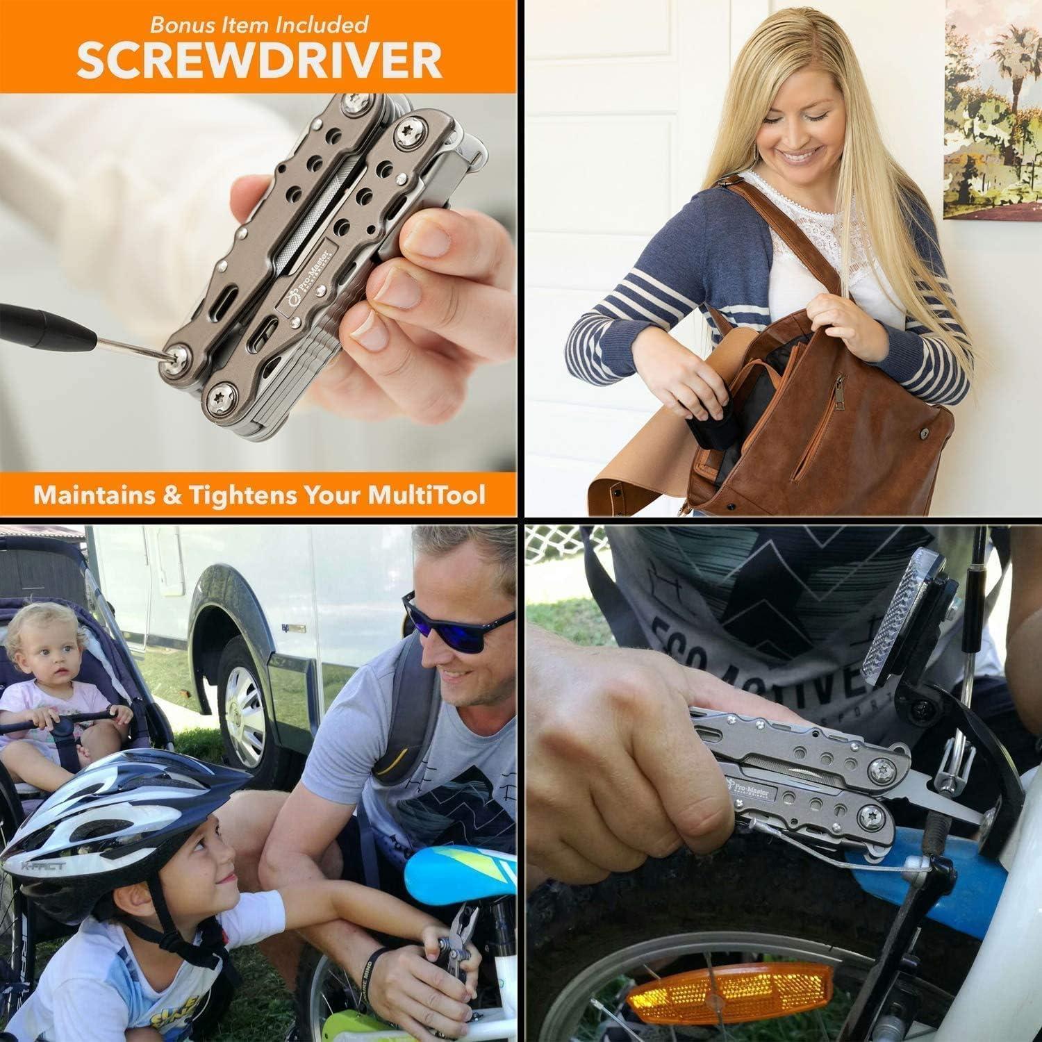 Cuchillo Multitool 15 en 1 ProMaster - Acero Inoxidable Plegable