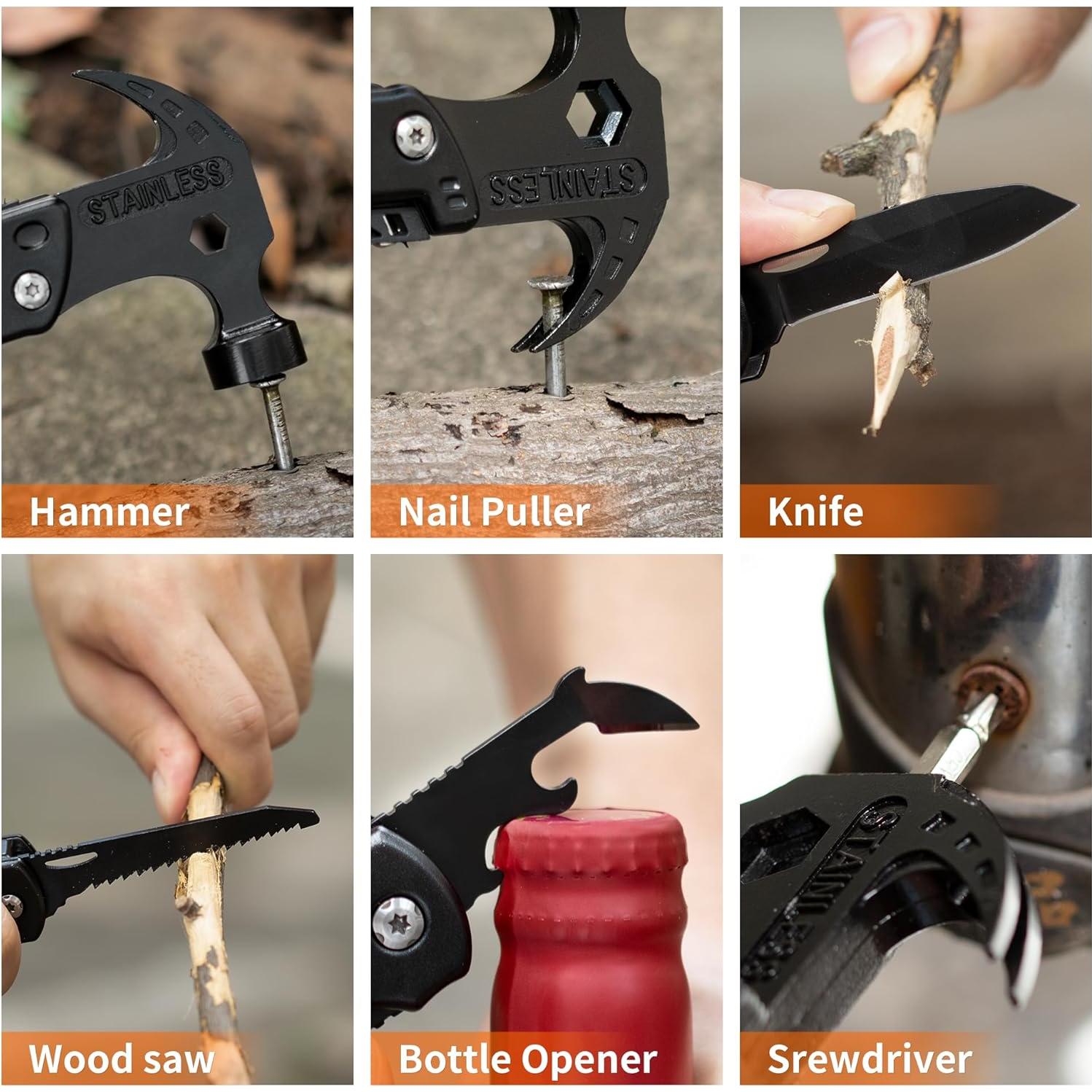 Martillo Multiherramienta 12-en-1 GeneTac, Acero Inoxidable, 370g