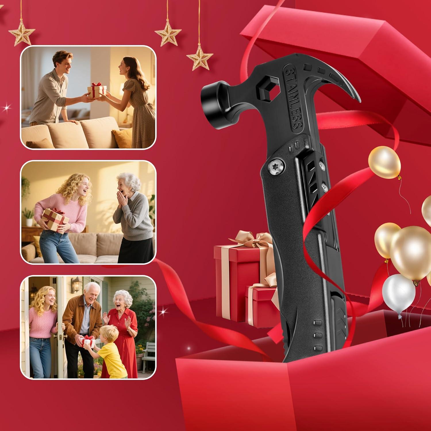 Martillo Multiherramienta 12-en-1 GeneTac, Acero Inoxidable, 370g