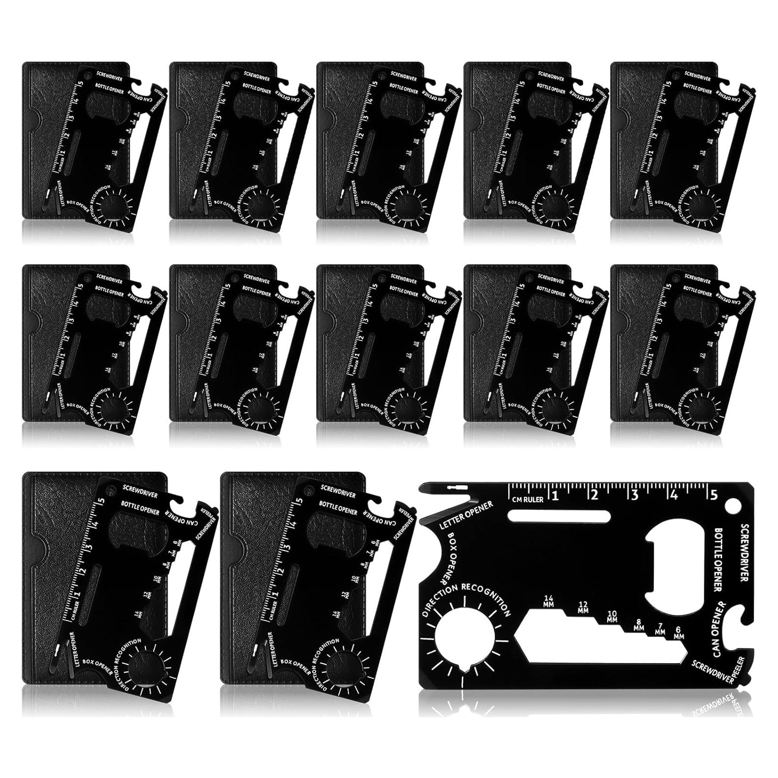 Cholemy 12 Pcs Multiherramienta de Tarjeta de Crédito Acero Inoxidable