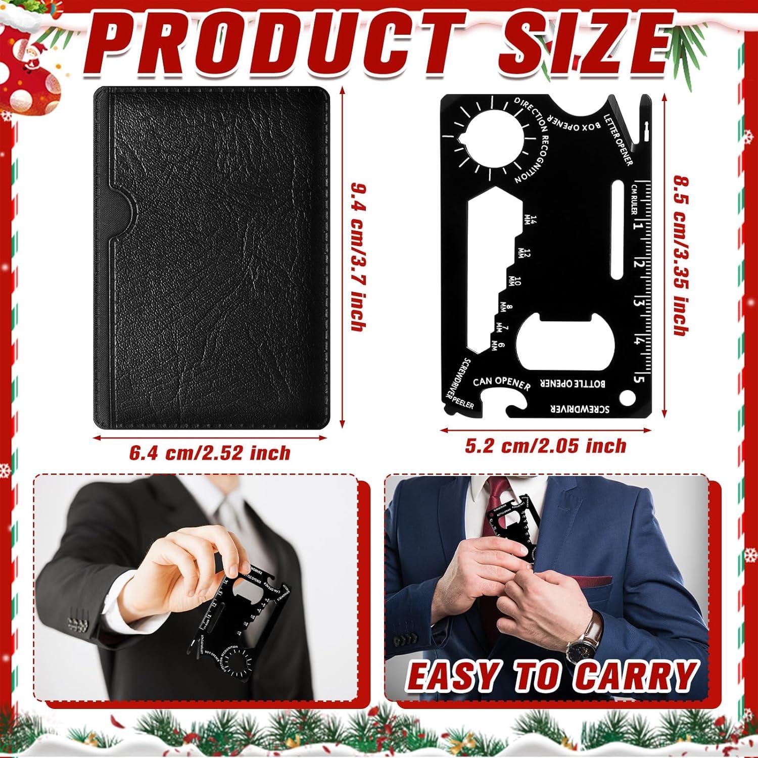 Cholemy 12 Pcs Multiherramienta de Tarjeta de Crédito Acero Inoxidable