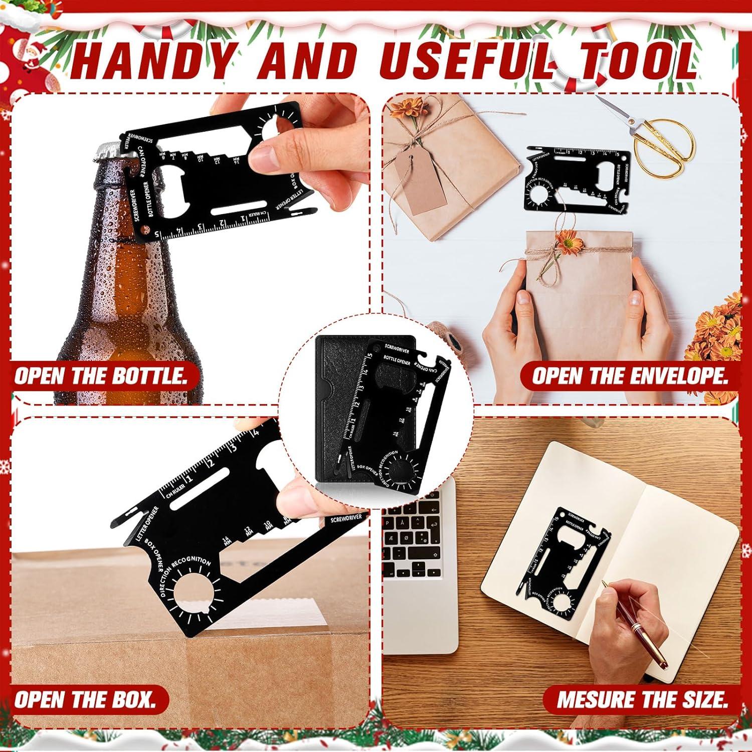 Cholemy 12 Pcs Multiherramienta de Tarjeta de Crédito Acero Inoxidable