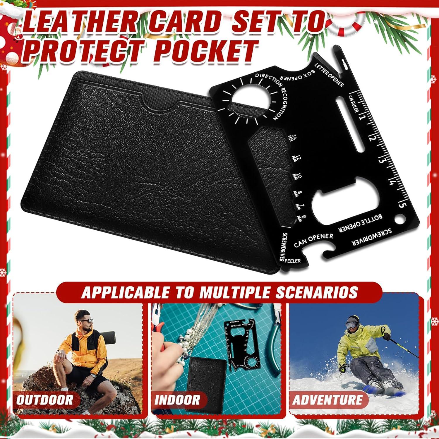 Cholemy 12 Pcs Multiherramienta de Tarjeta de Crédito Acero Inoxidable