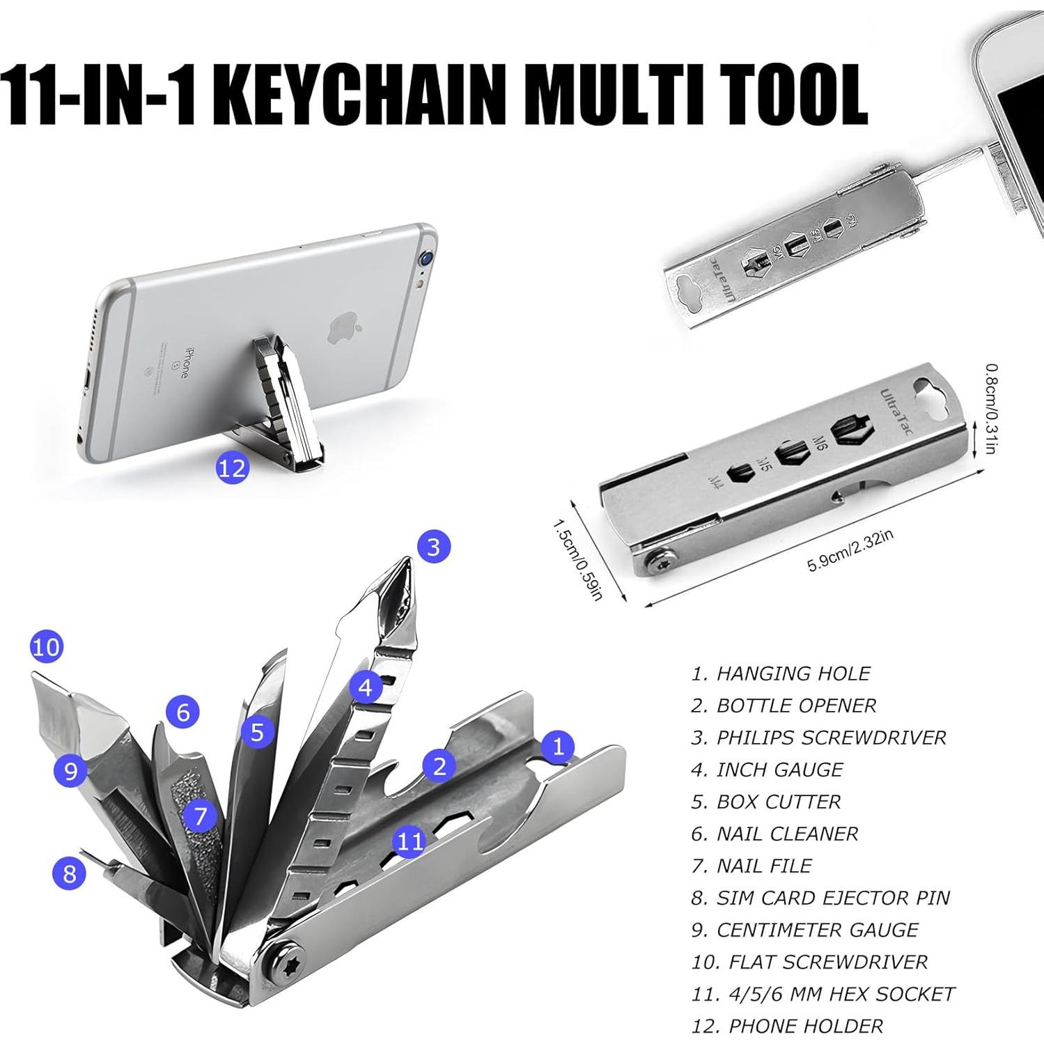 UltraTac Multitool 13 en 1 Compacto para Supervivencia