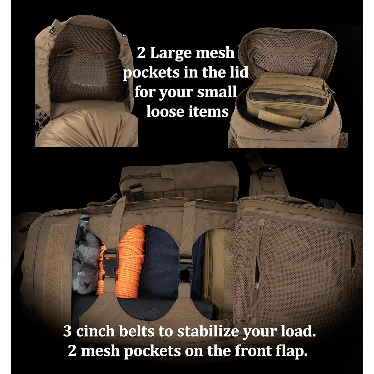 Mochila Táctica Grande 75L BACKFERRY con MOLLE y Hidratación