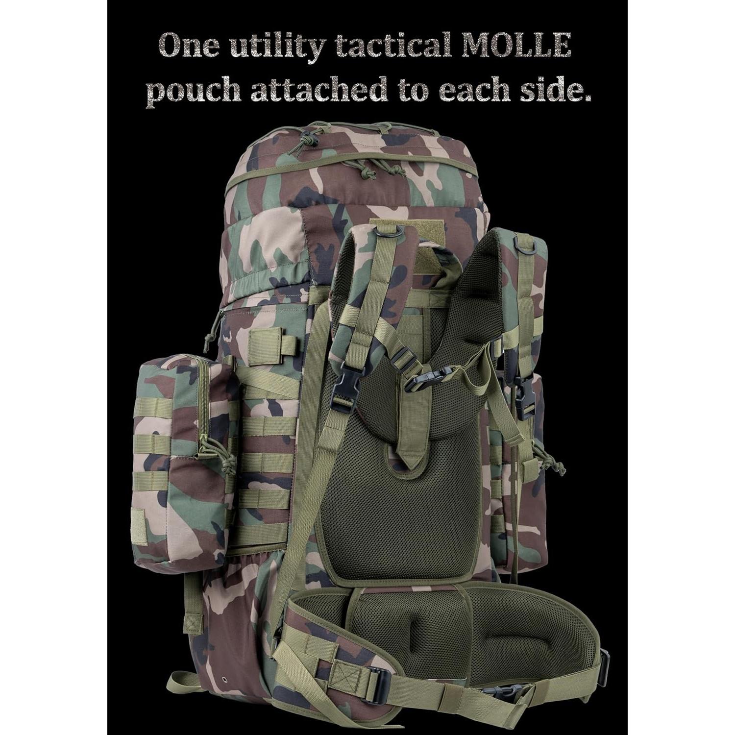Mochila Táctica Grande 75L BACKFERRY con MOLLE y Hidratación