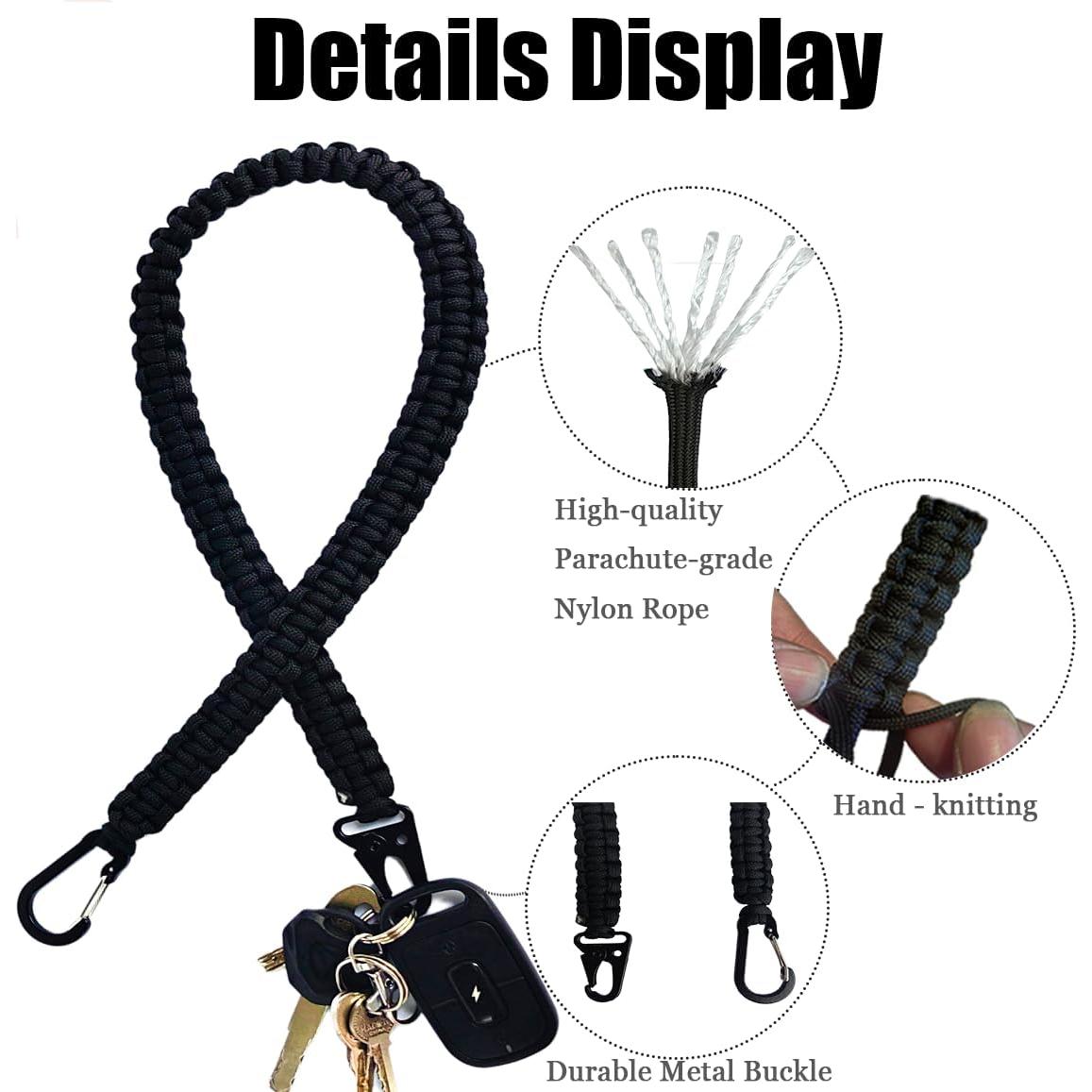 Lanyard de Paracord GYZC 61 cm Alta Resistencia para Llaves