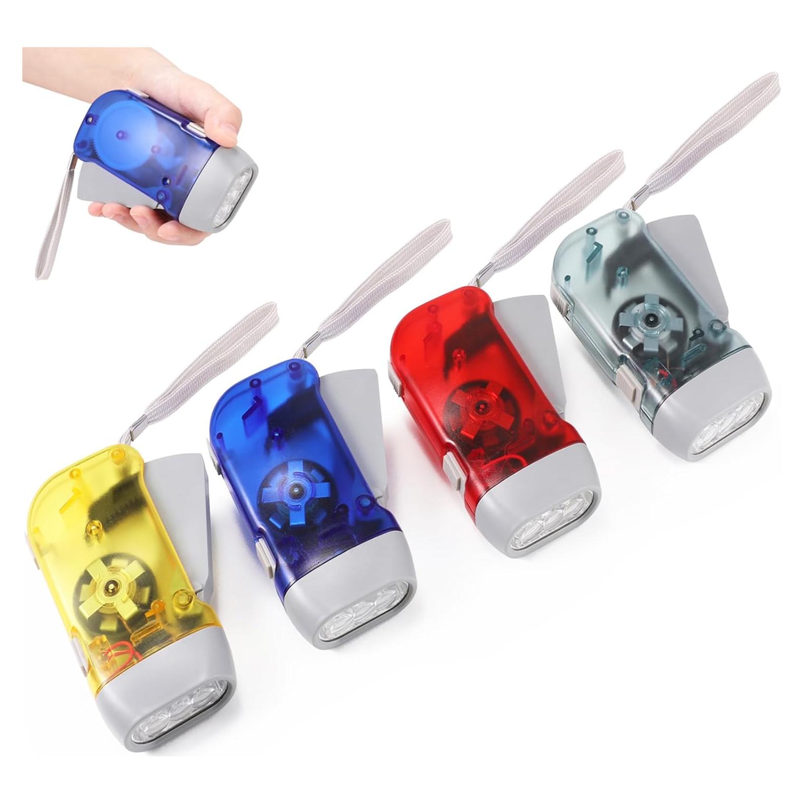 Paquete de 4 Linternas de Manivela BFVV LED para Emergencias