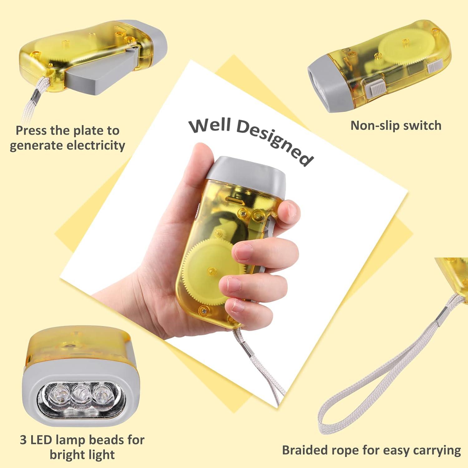 Paquete de 4 Linternas de Manivela BFVV LED para Emergencias