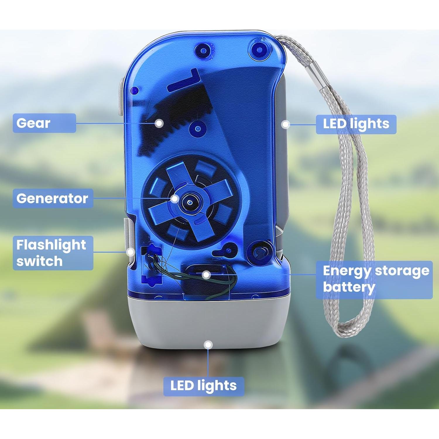 Paquete de 4 Linternas de Manivela BFVV LED para Emergencias