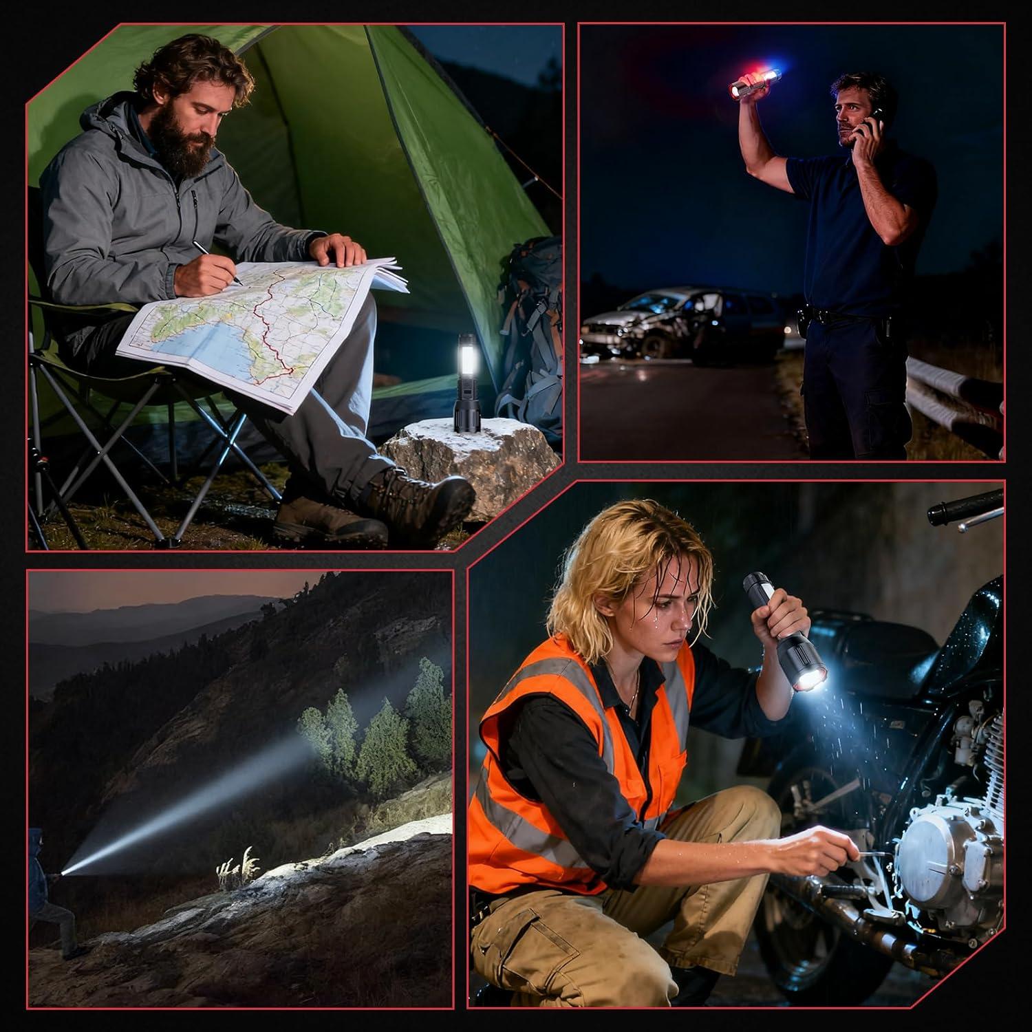 Linterna LED Recargable Ewenele E01 1,500,000 Lúmenes 6 Modos