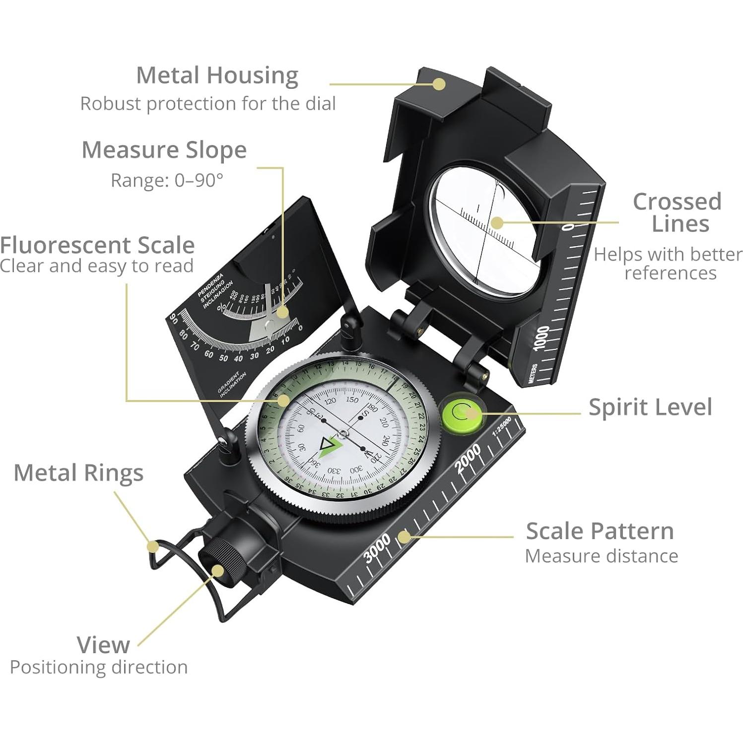 Brújula de Supervivencia Anbte IP65 para Senderismo