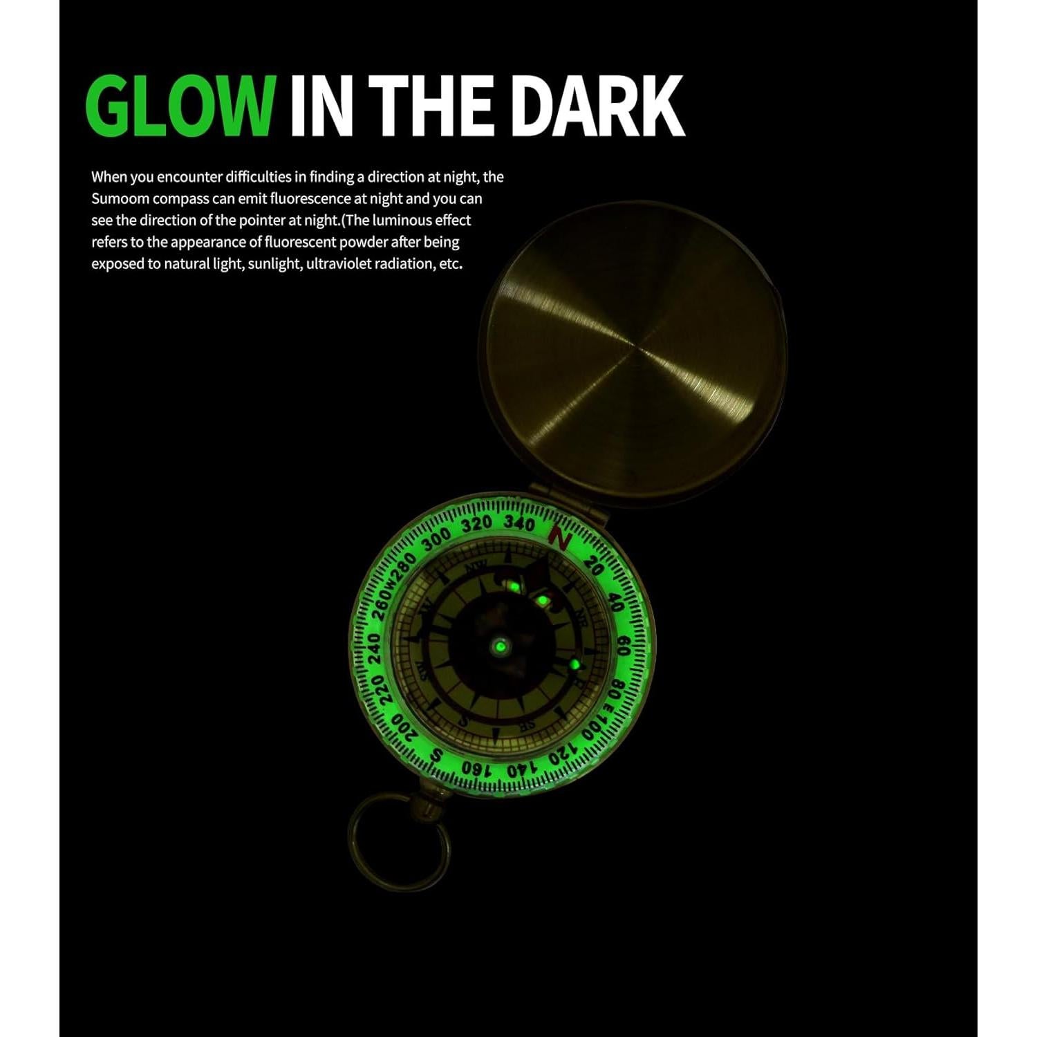 Brújula de latón dorado LGRZYEC ZN-11 para camping y senderismo