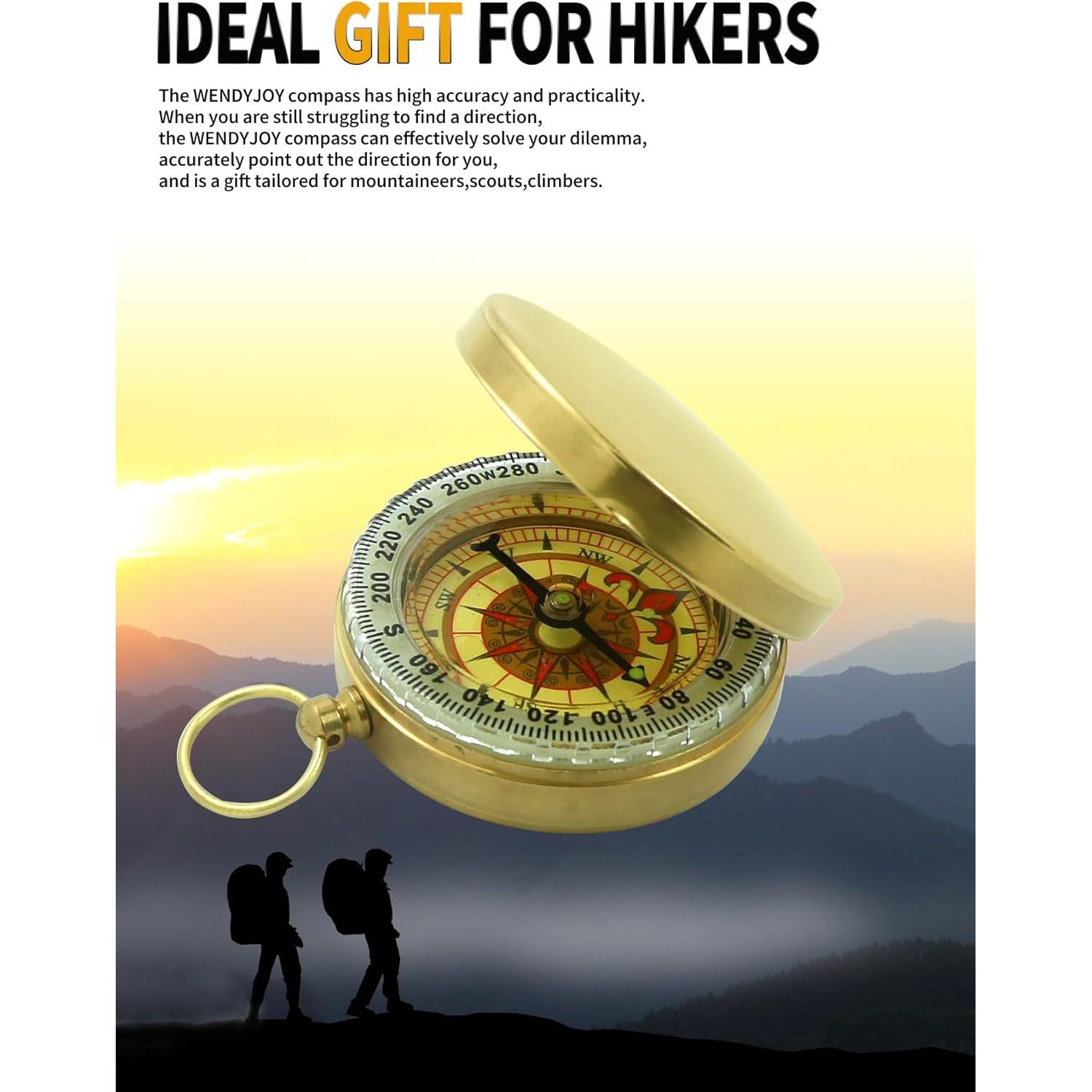 Brújula de latón dorado LGRZYEC ZN-11 para camping y senderismo