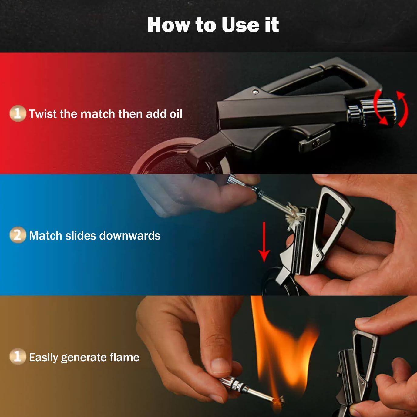 Encendedor de Cerillas Permanente Laicengo EDC con Abrebotellas