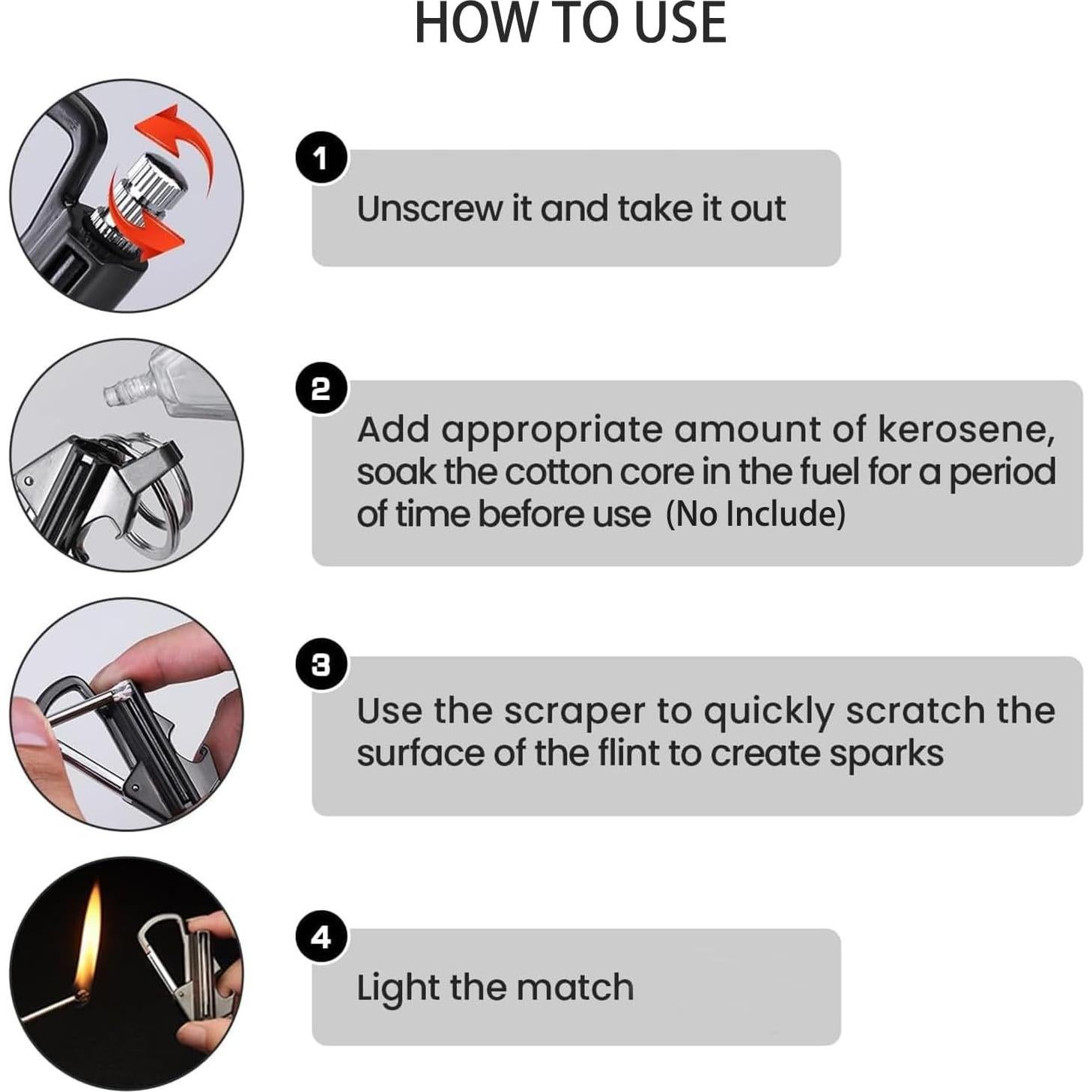 Encendedor de Llaveros Sunerme PML01 con Abrebotellas Negro