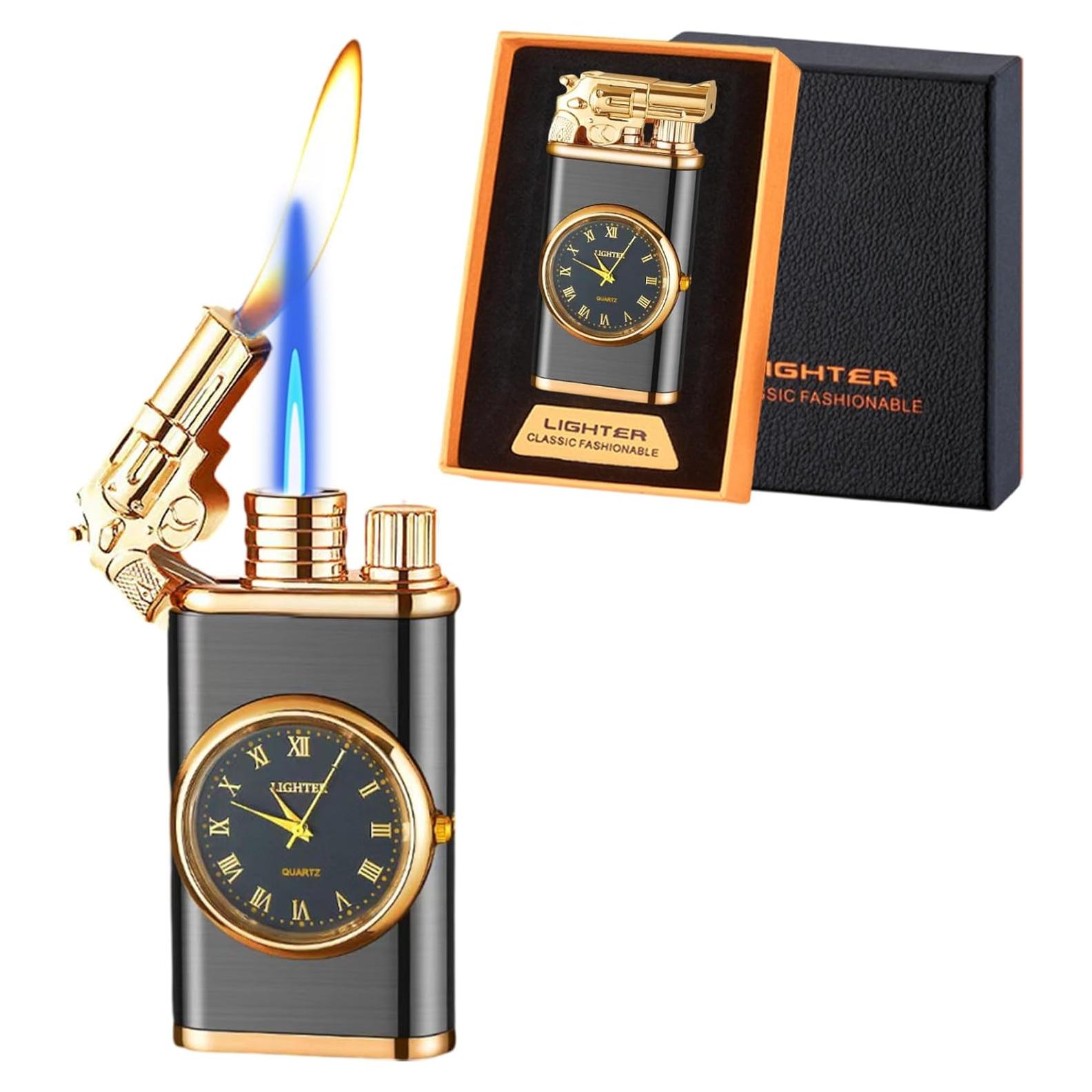 Encendedor Doble Llama Mágica XQBBIDM Recargable Butano Negro