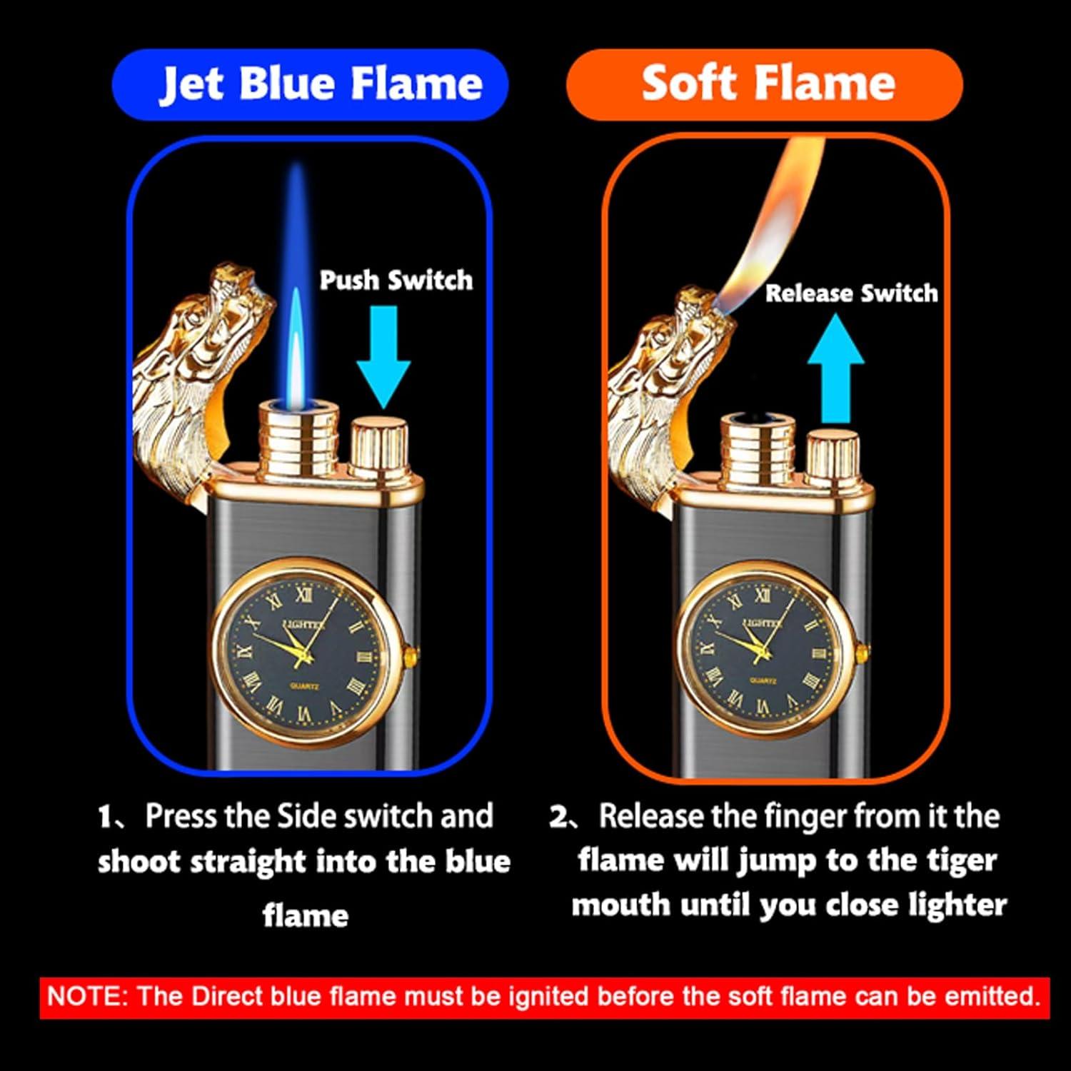 Encendedor Doble Llama Mágica XQBBIDM Recargable Butano Negro