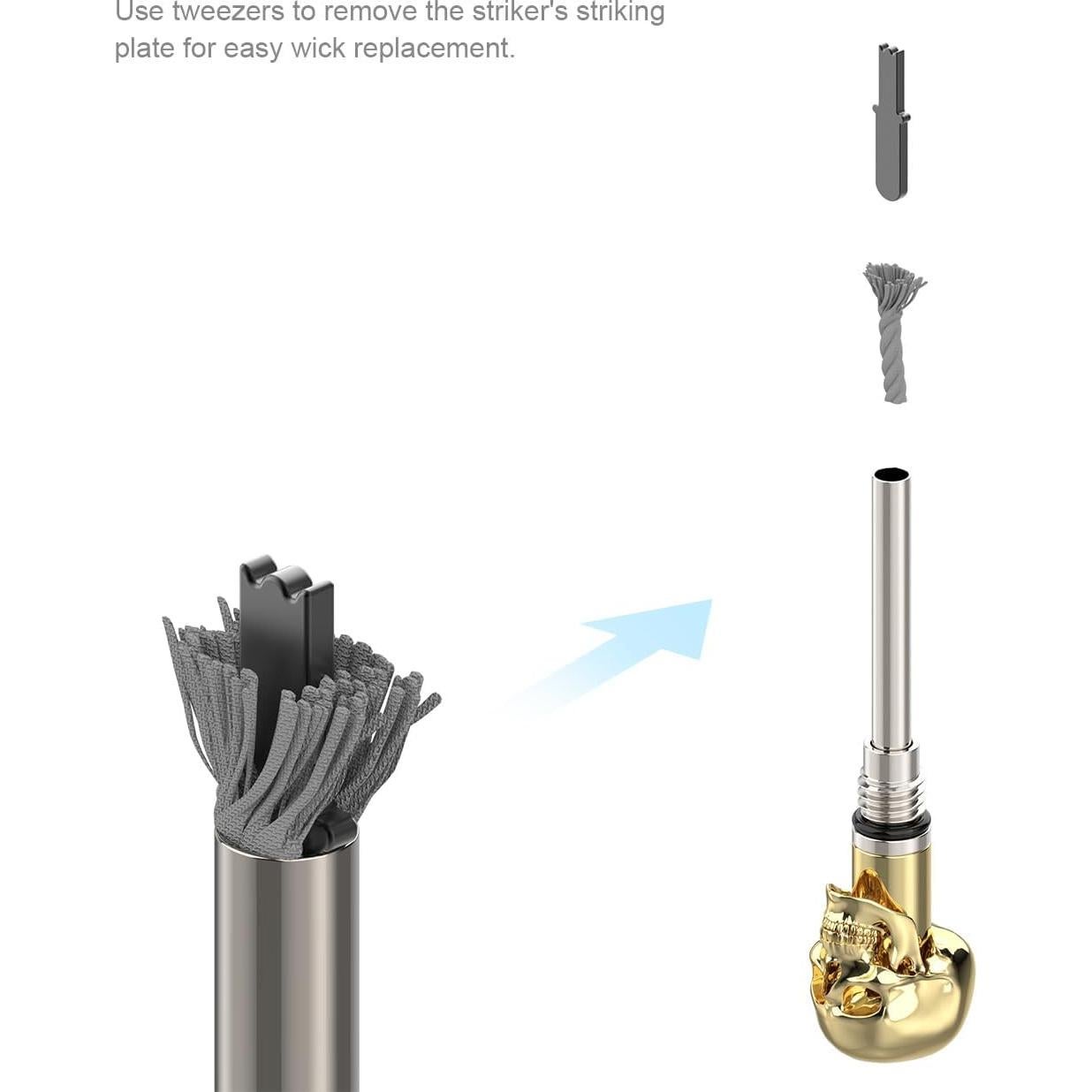 Encendedor permanente VVAY VB-760 a prueba de agua dorado