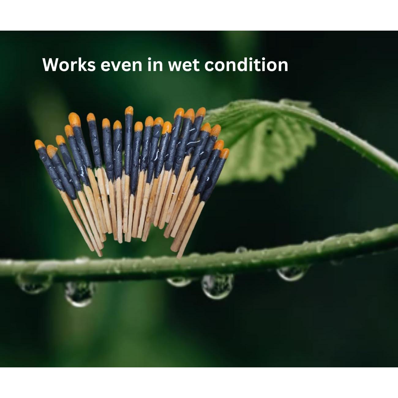 Kit de Cerillas Impermeables Ever Green - 20 Cerillas + Encendedor