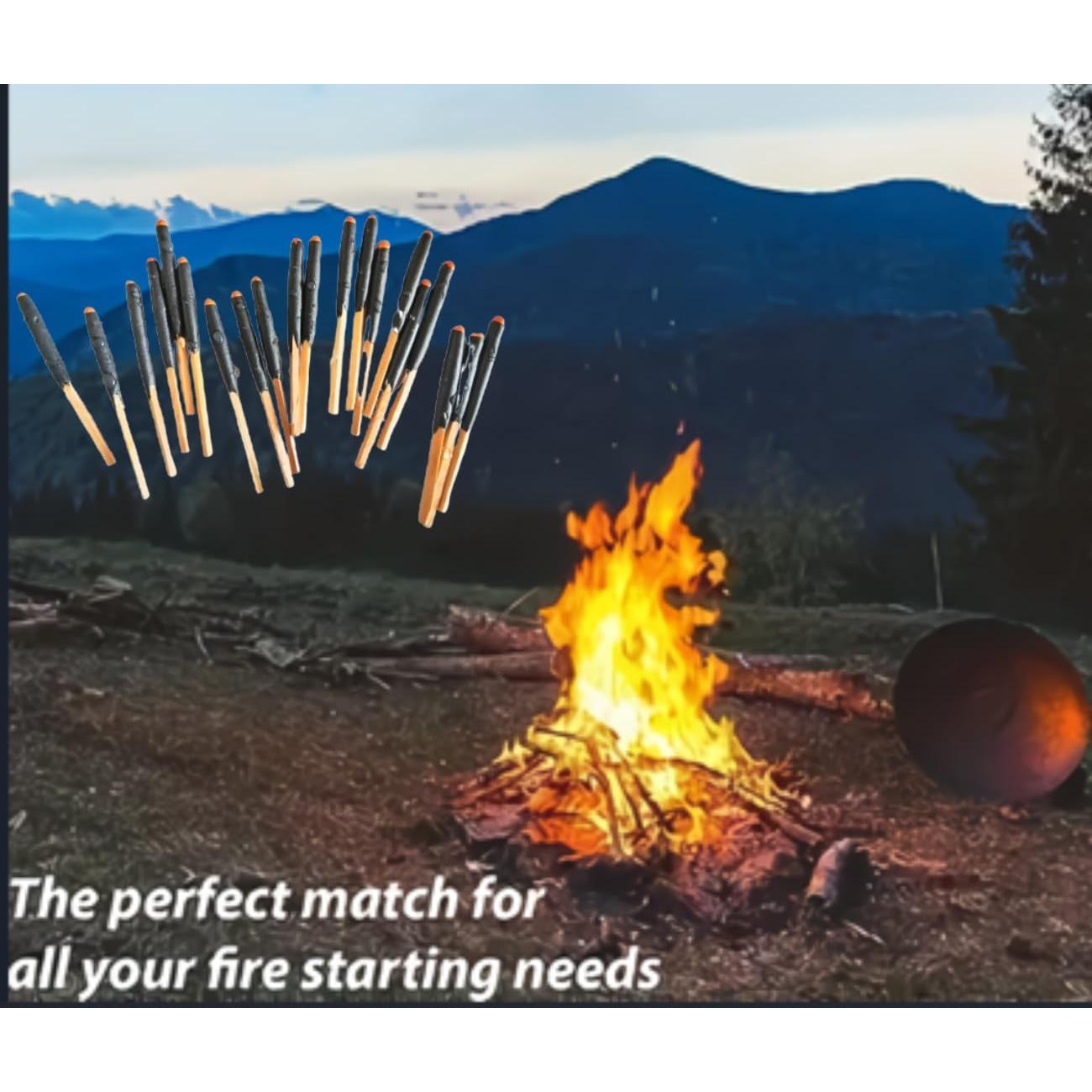 Kit de Cerillas Impermeables Ever Green - 20 Cerillas + Encendedor