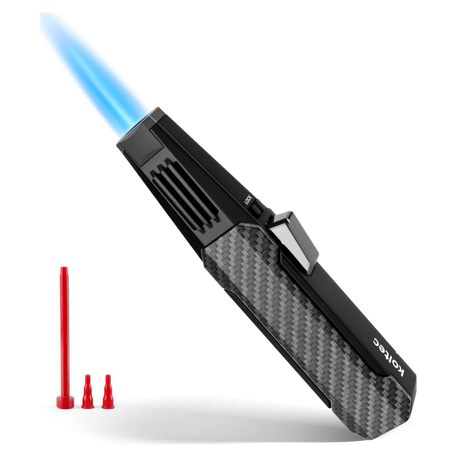 Antorcha de Butano KOLTEC Ajustable a Prueba de Viento Negra