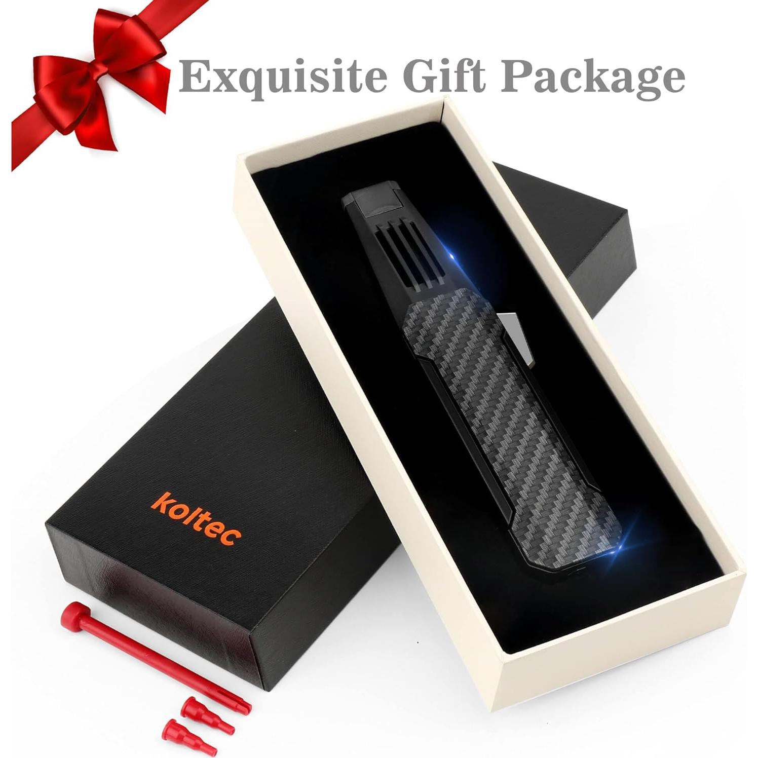 Antorcha de Butano KOLTEC Ajustable a Prueba de Viento Negra