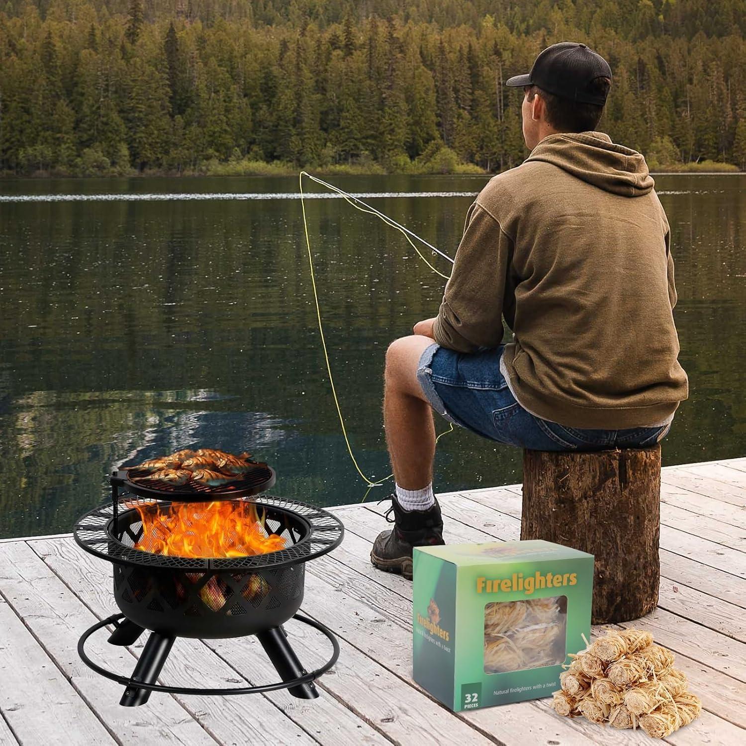 Encendedores Naturales GEEKHOM 32 Piezas para Camping y BBQ