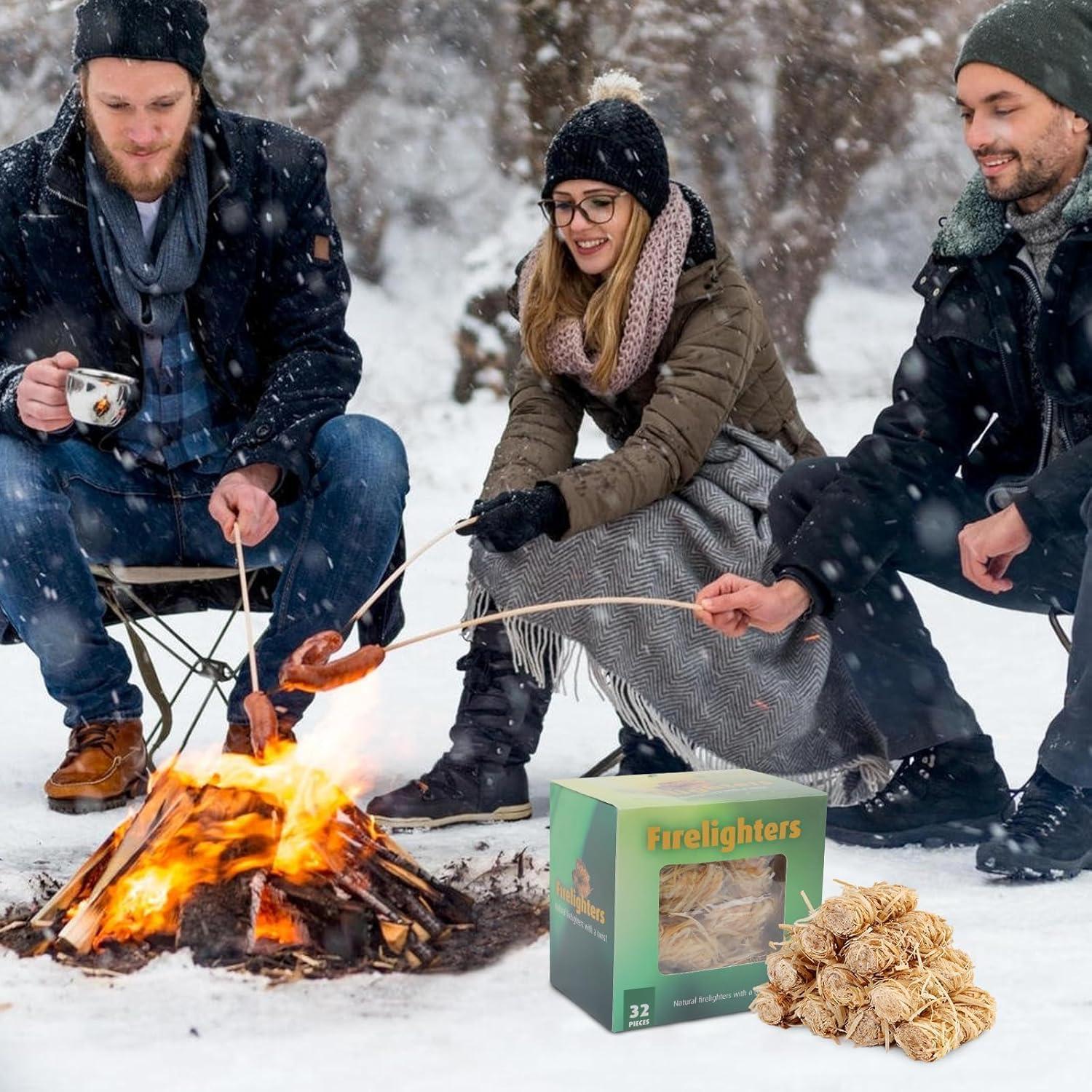 Encendedores Naturales GEEKHOM 32 Piezas para Camping y BBQ