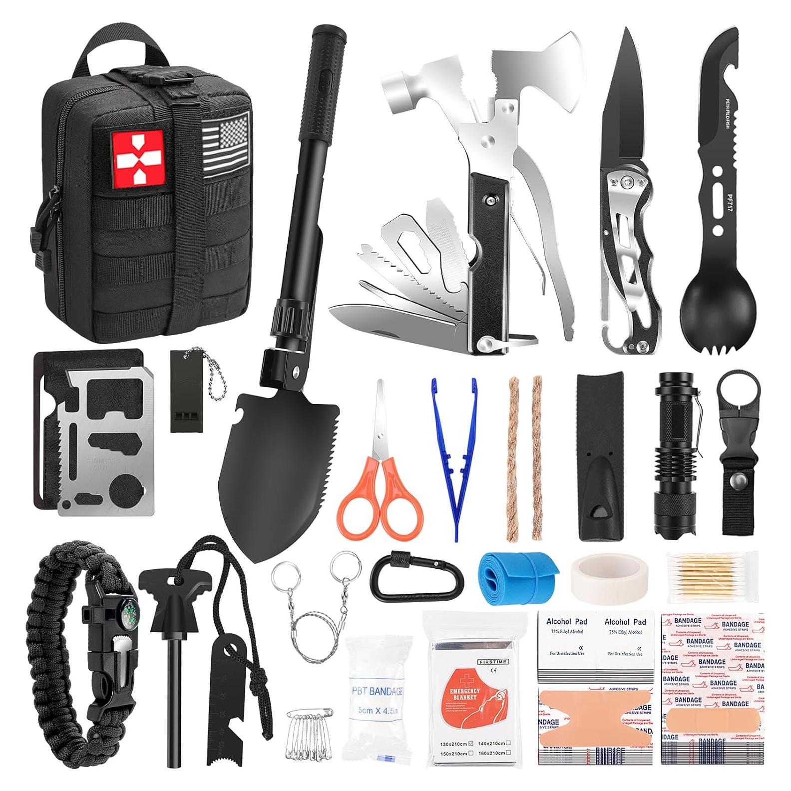 Kit de Supervivencia Kleclcw 150 PCS para Emergencias y Camping