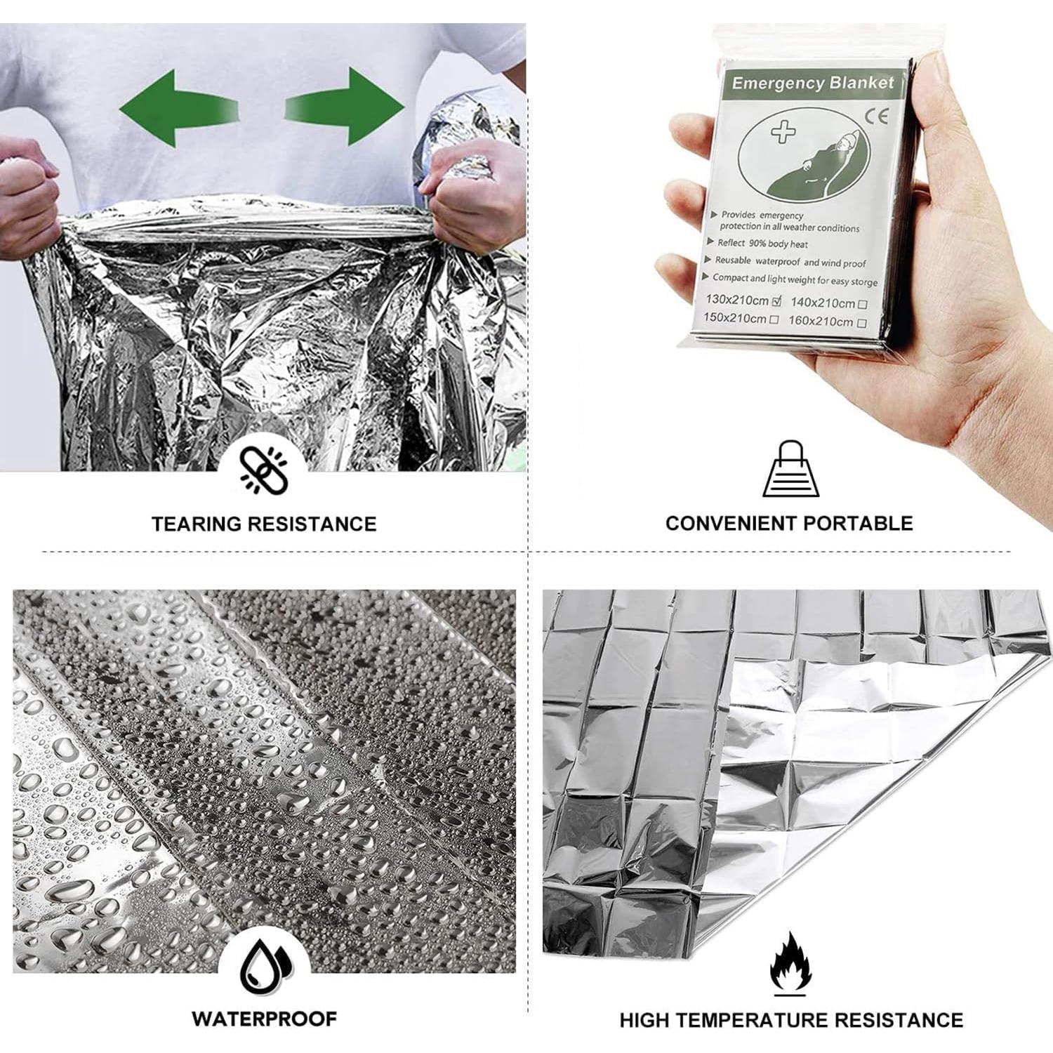 Manta de Emergencia Mylar MIXIAO - Paquete de 50 Unidades