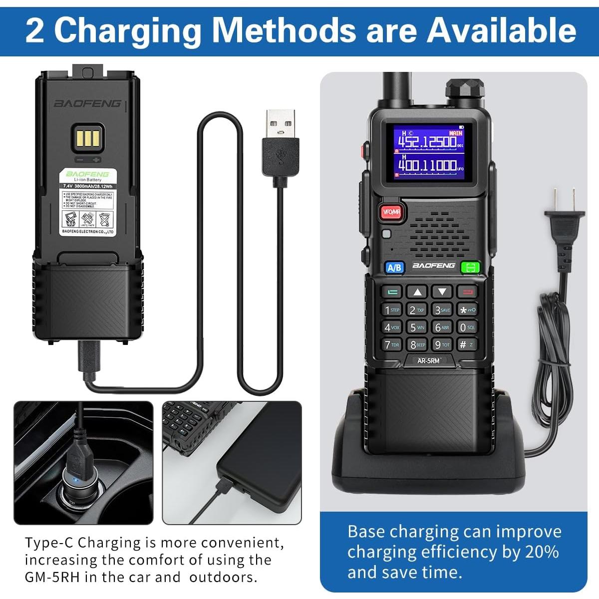 Radio Walkie Talkie Baofeng 5RM 10W 3800mAh 2 Paquete