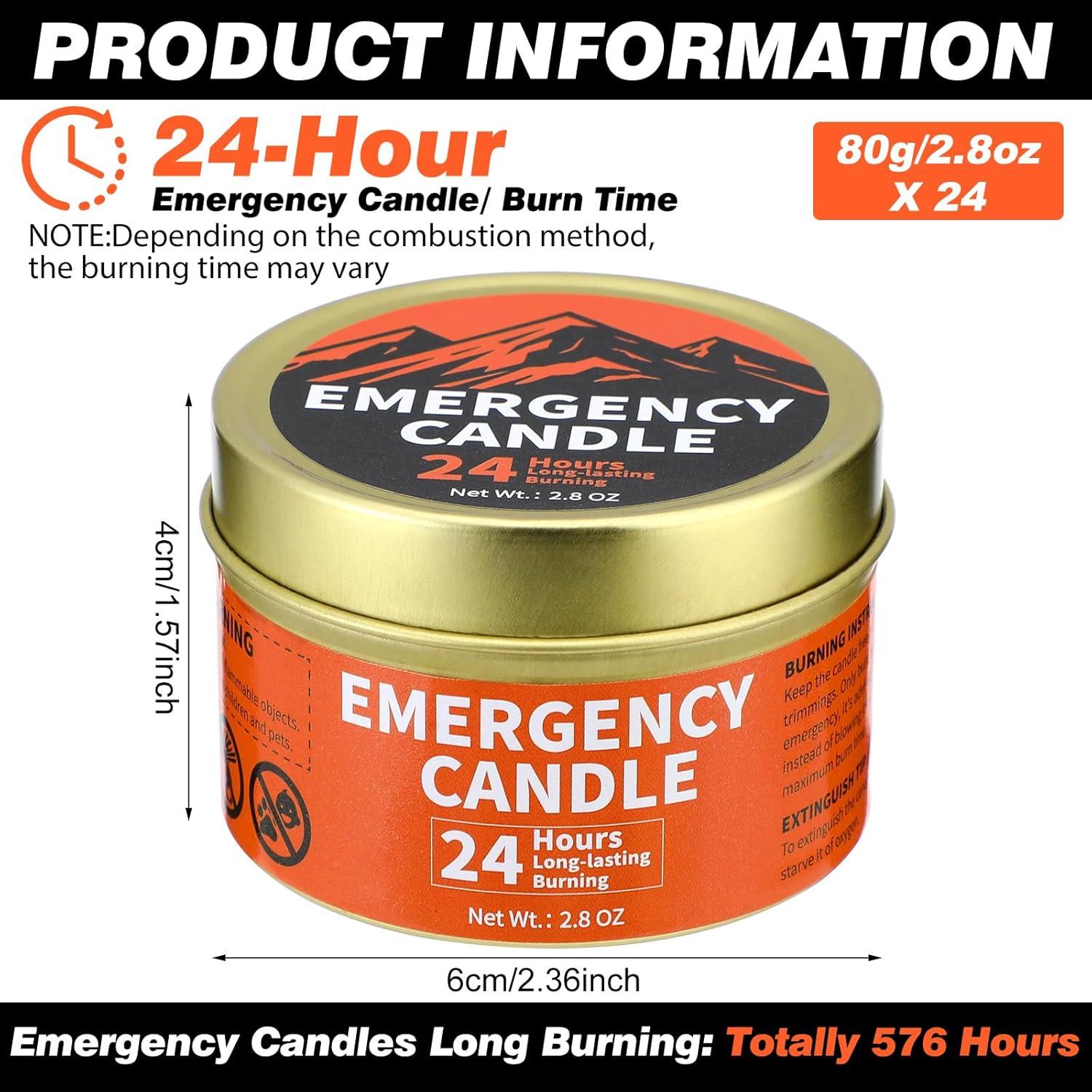 Velas de Emergencia Chuarry 24 Pcs 24 Horas Naranja