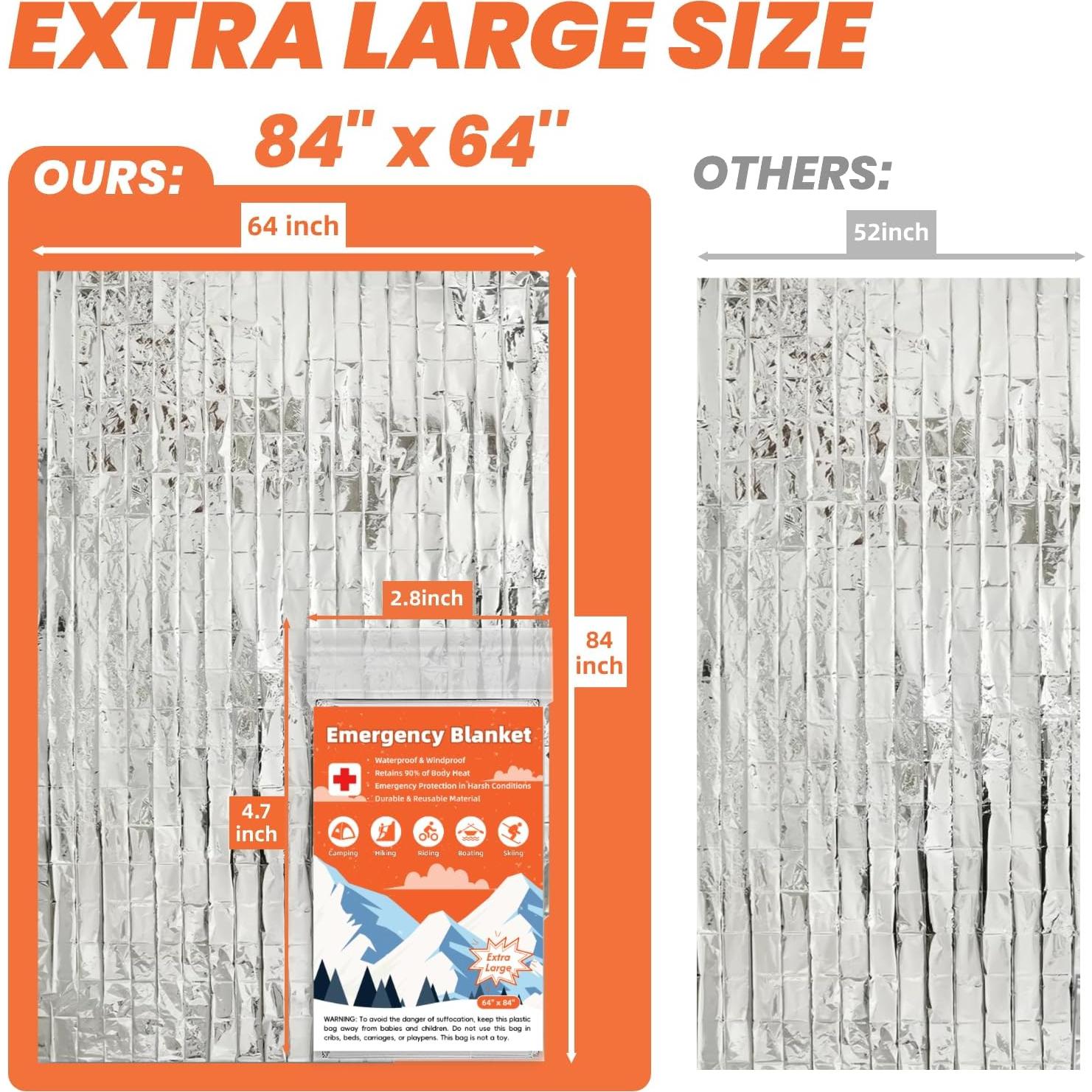 Paquete de 6 mantas térmicas de emergencia Phafaloop 213x163 cm