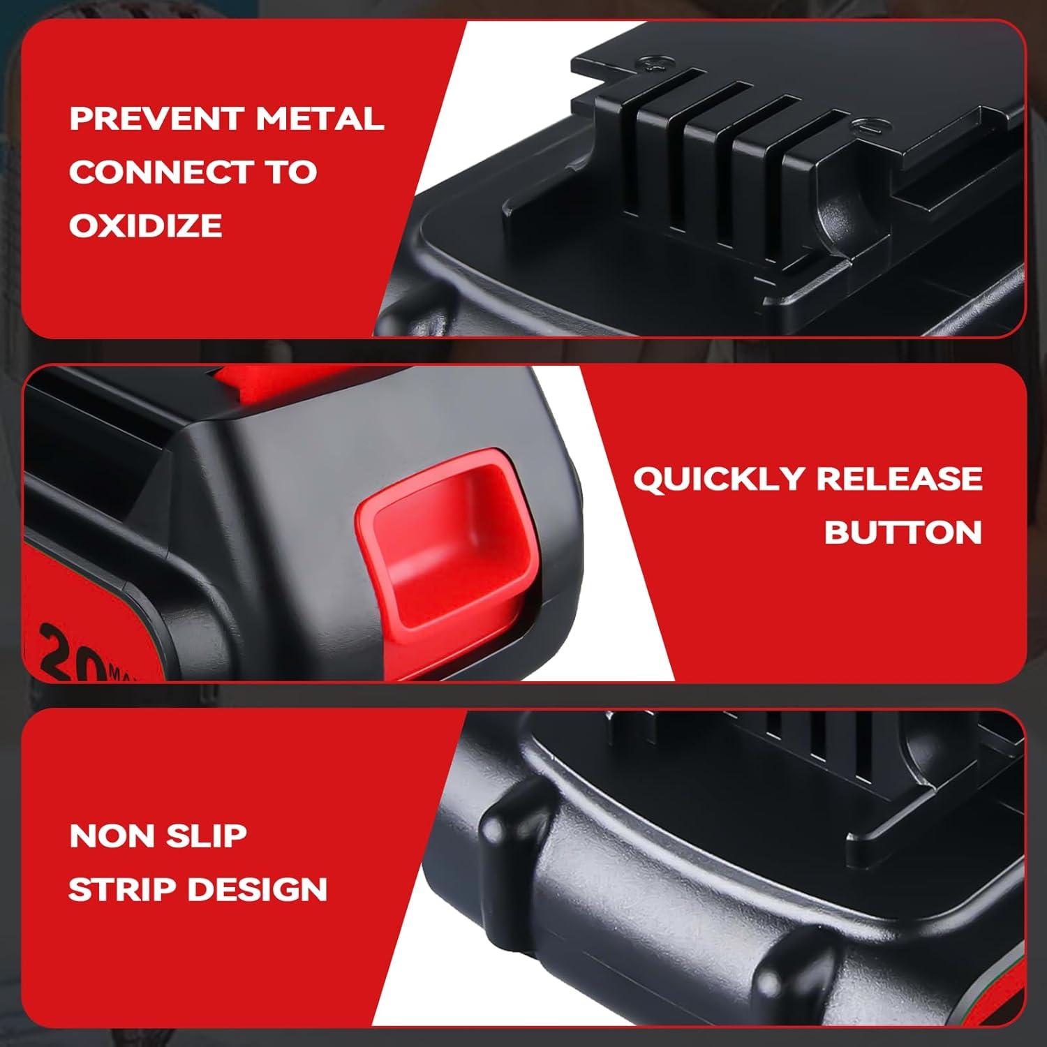 Batería de Reemplazo 20V 3.8Ah Black & Decker LBXR20 (2 Pzs)