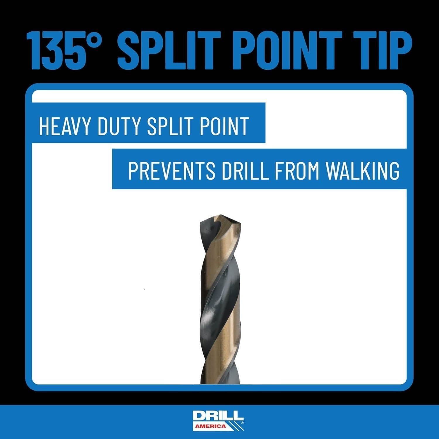 Brocas Jobber HSS 3 Piezas Drill America 3.2-6.4mm Punta Dividida