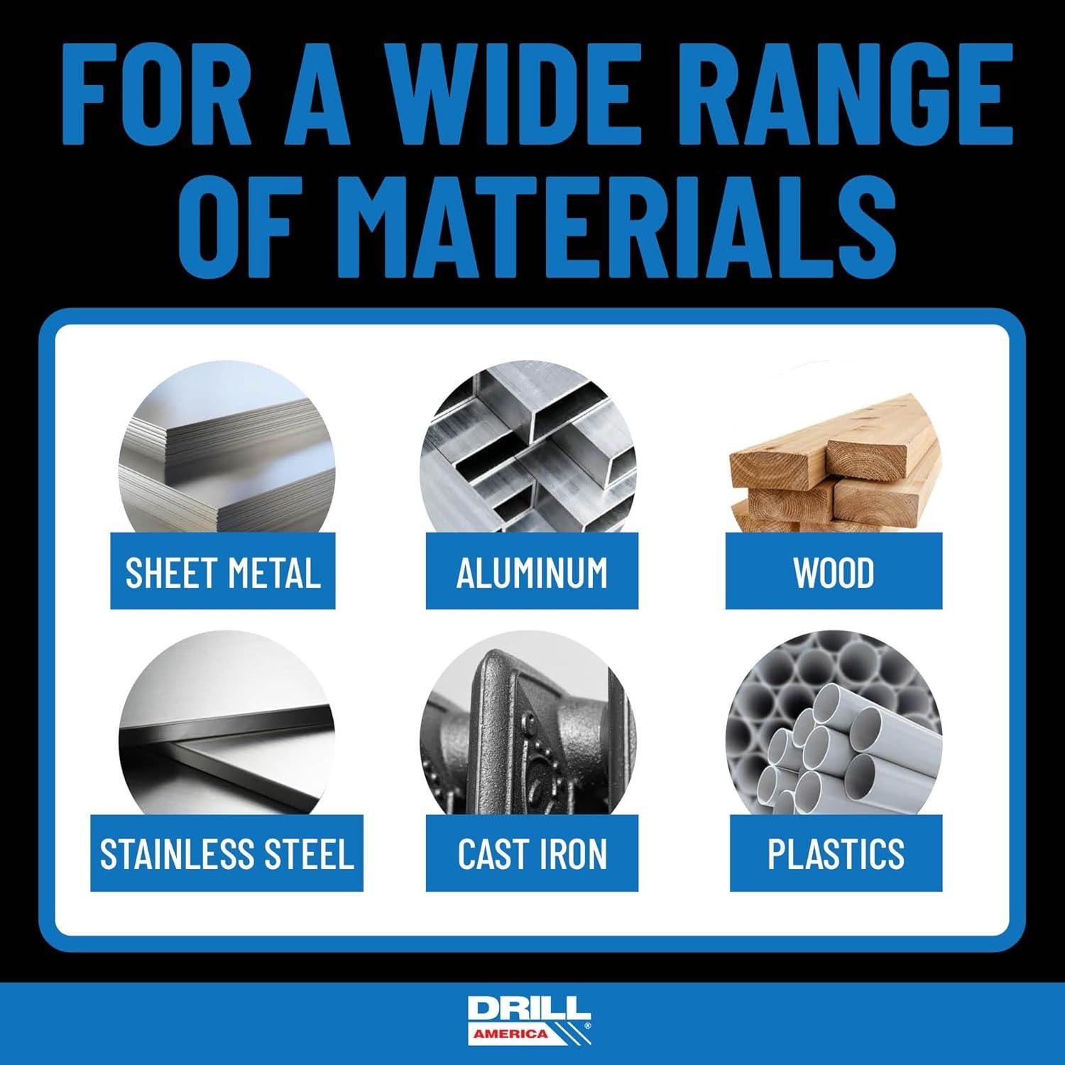 Brocas Jobber HSS 3 Piezas Drill America 3.2-6.4mm Punta Dividida