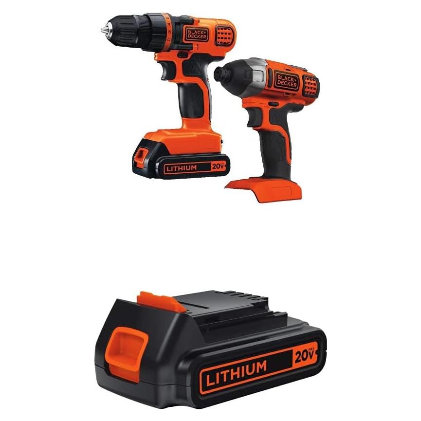 Kit Taladro/Atornillador BLACK+DECKER 20V MAX con Batería