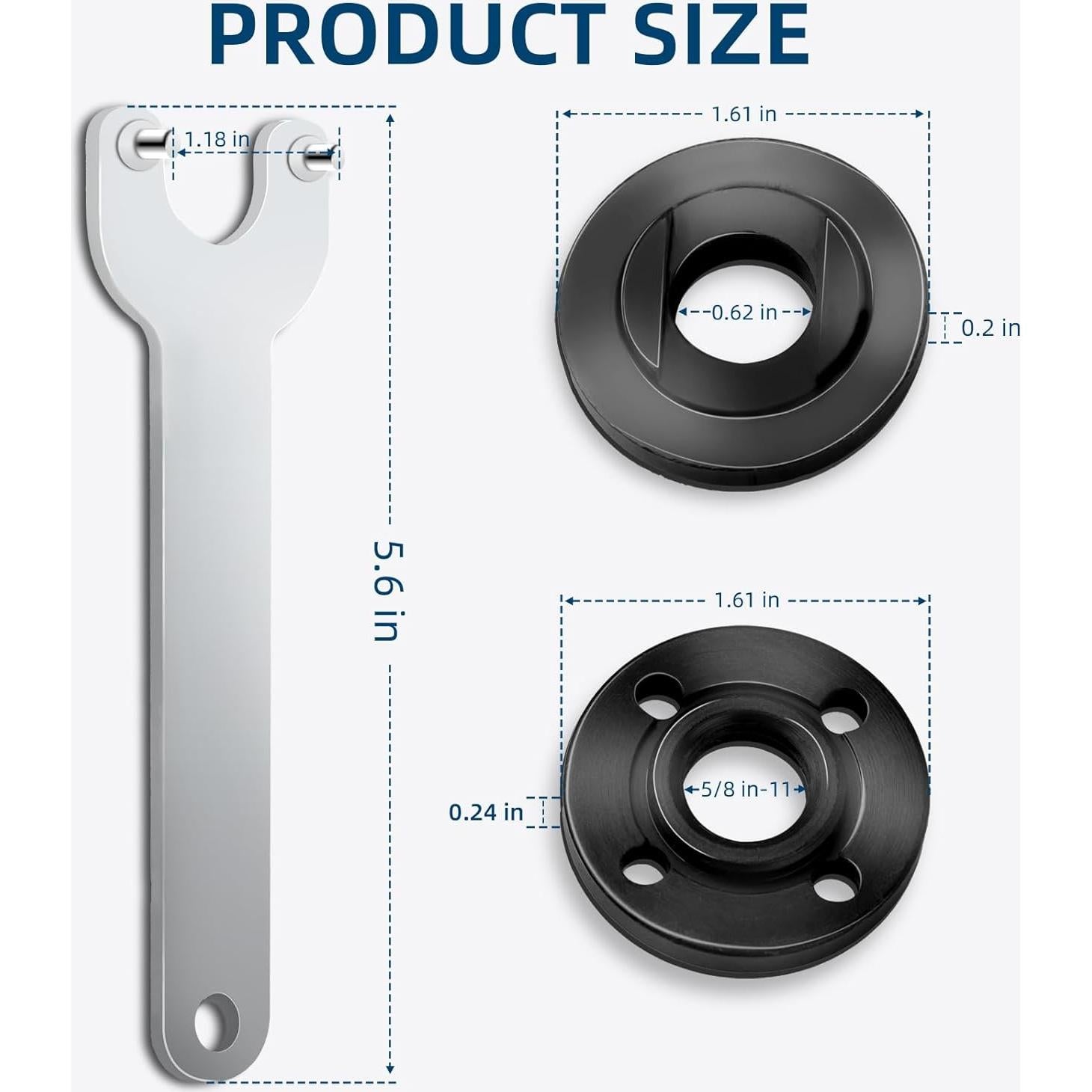 Juego de 7 Piezas Tuerca y Llave Amoladora IALTMEI 5/8"-11