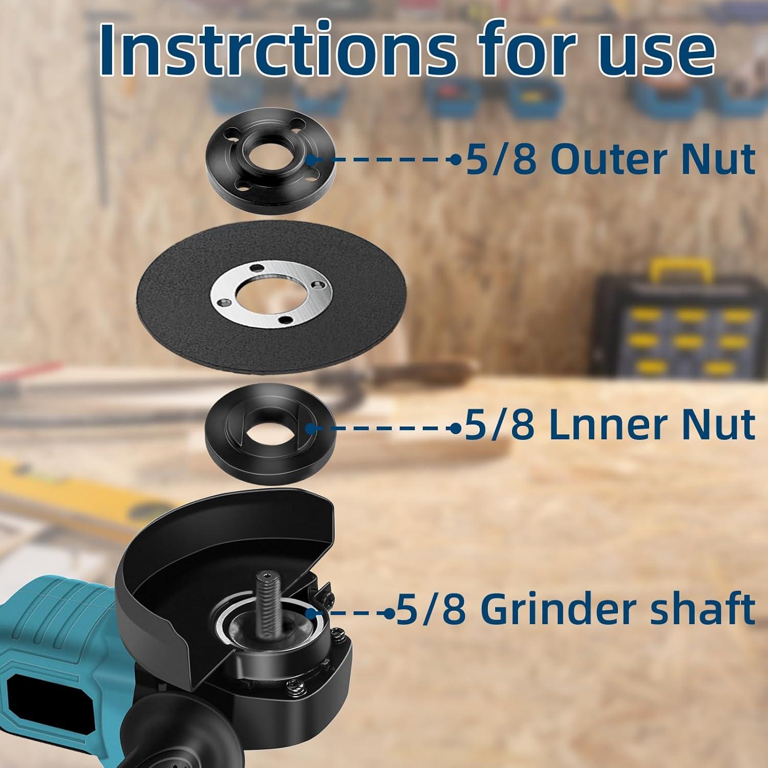 Juego de 7 Piezas Tuerca y Llave Amoladora IALTMEI 5/8"-11