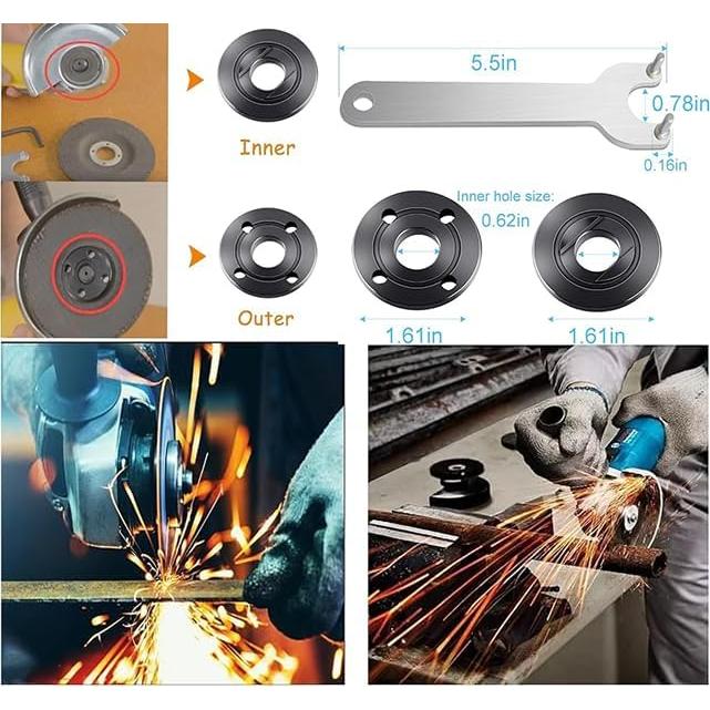 Kit de Tuerca y Llave para Amoladora ZYKJGG 4.5" (11.43 cm)