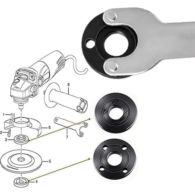 Kit de Tuerca y Llave para Amoladora ZYKJGG 4.5" (11.43 cm)