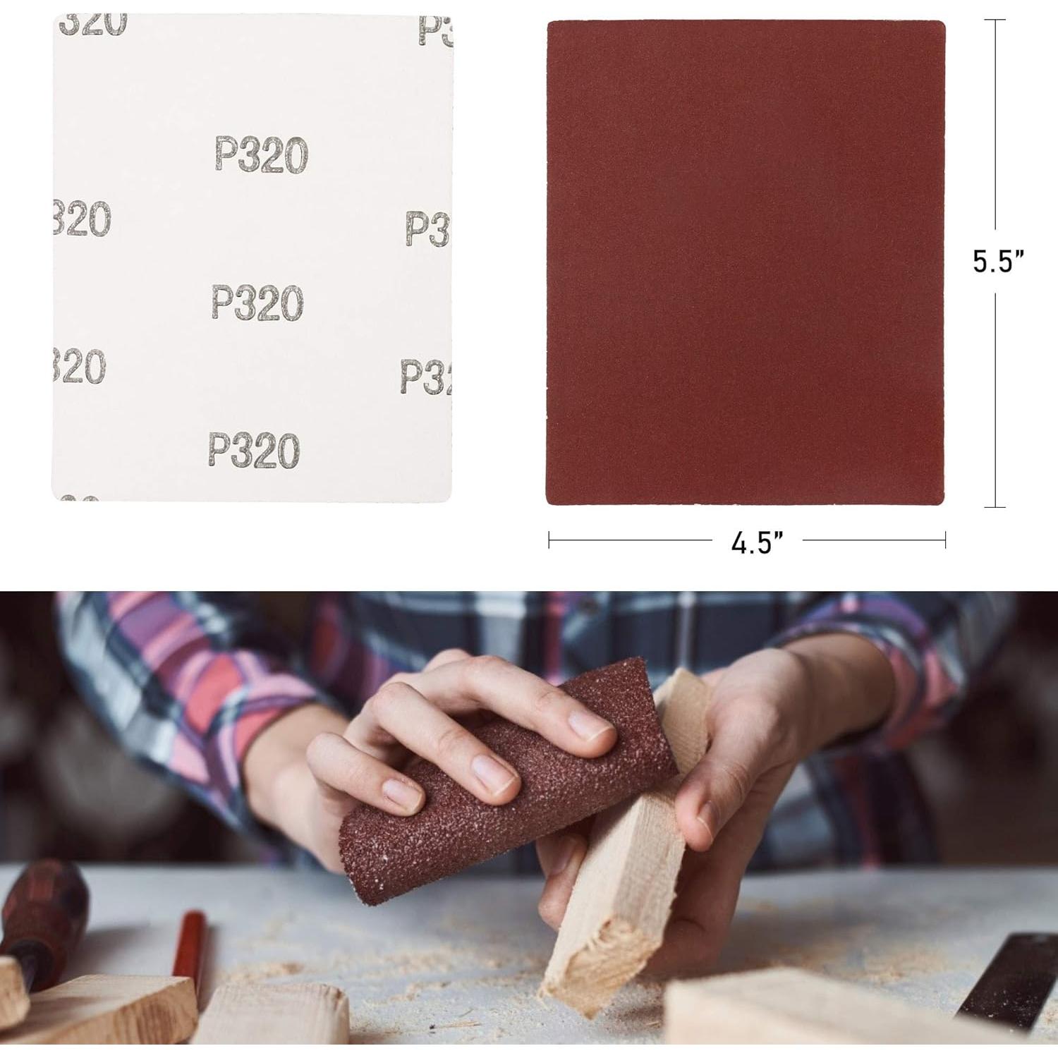 Hojas de Lija LotFancy 50PCS 60-1000 Grano para Lijadora de Palma