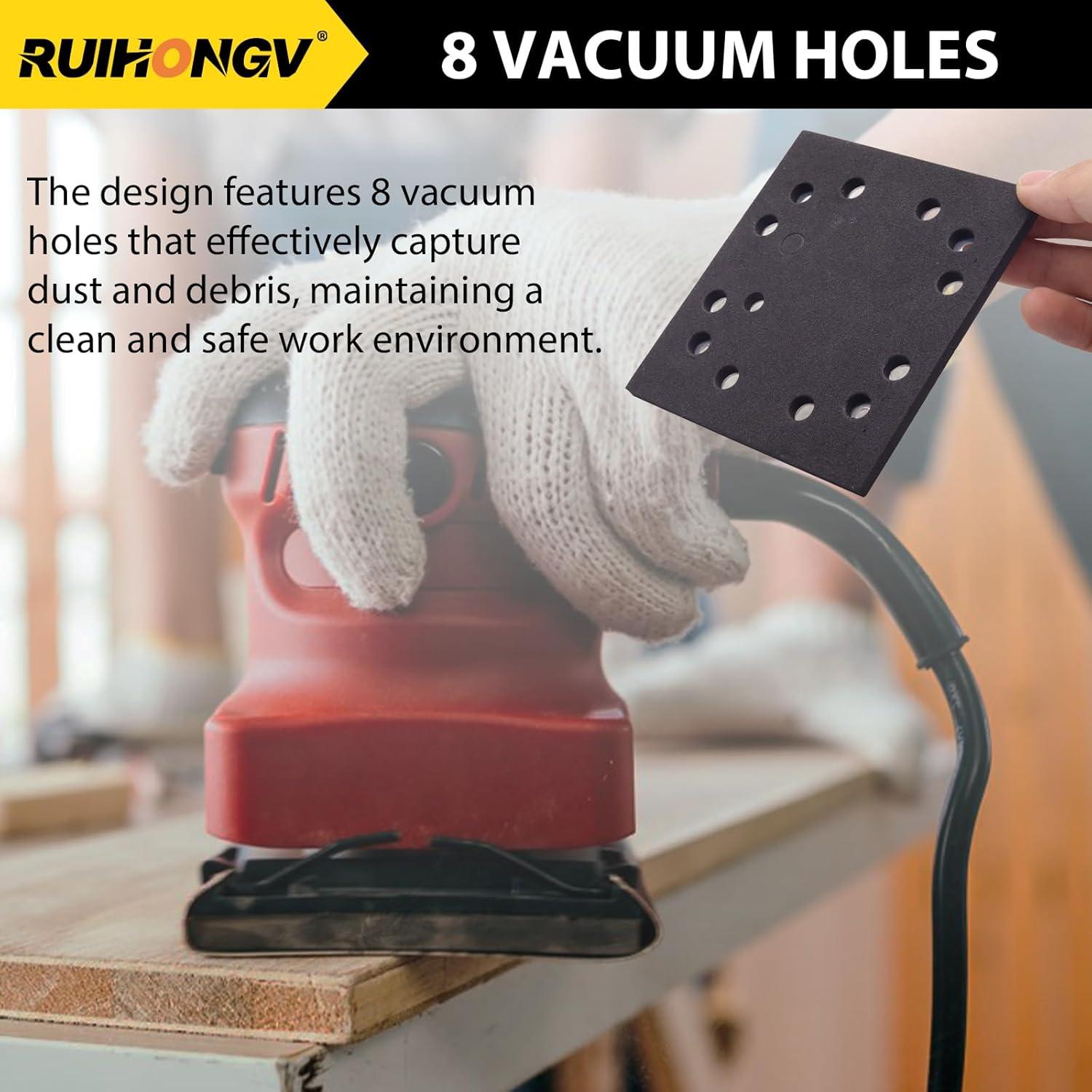 Paquete de 2 almohadillas de lijado cuadradas RUIHONGV 1/4