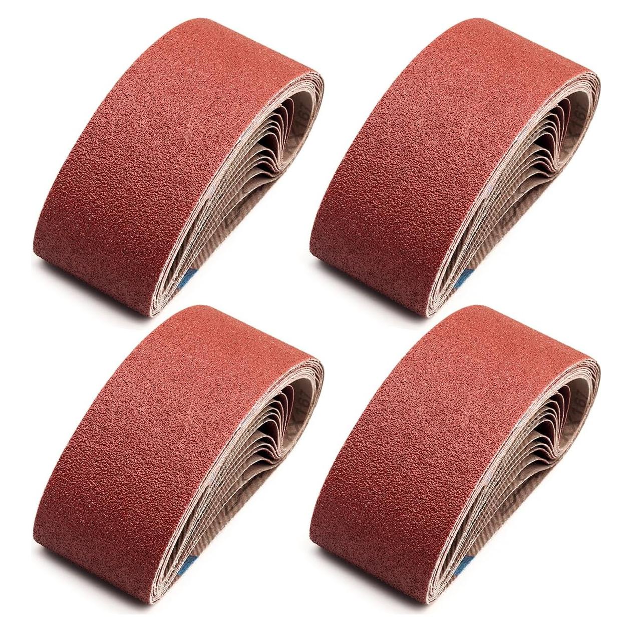 Cintas de Lijado 3x21 Taokyid - 24 Piezas, 40/80/120/240 Granulaciones