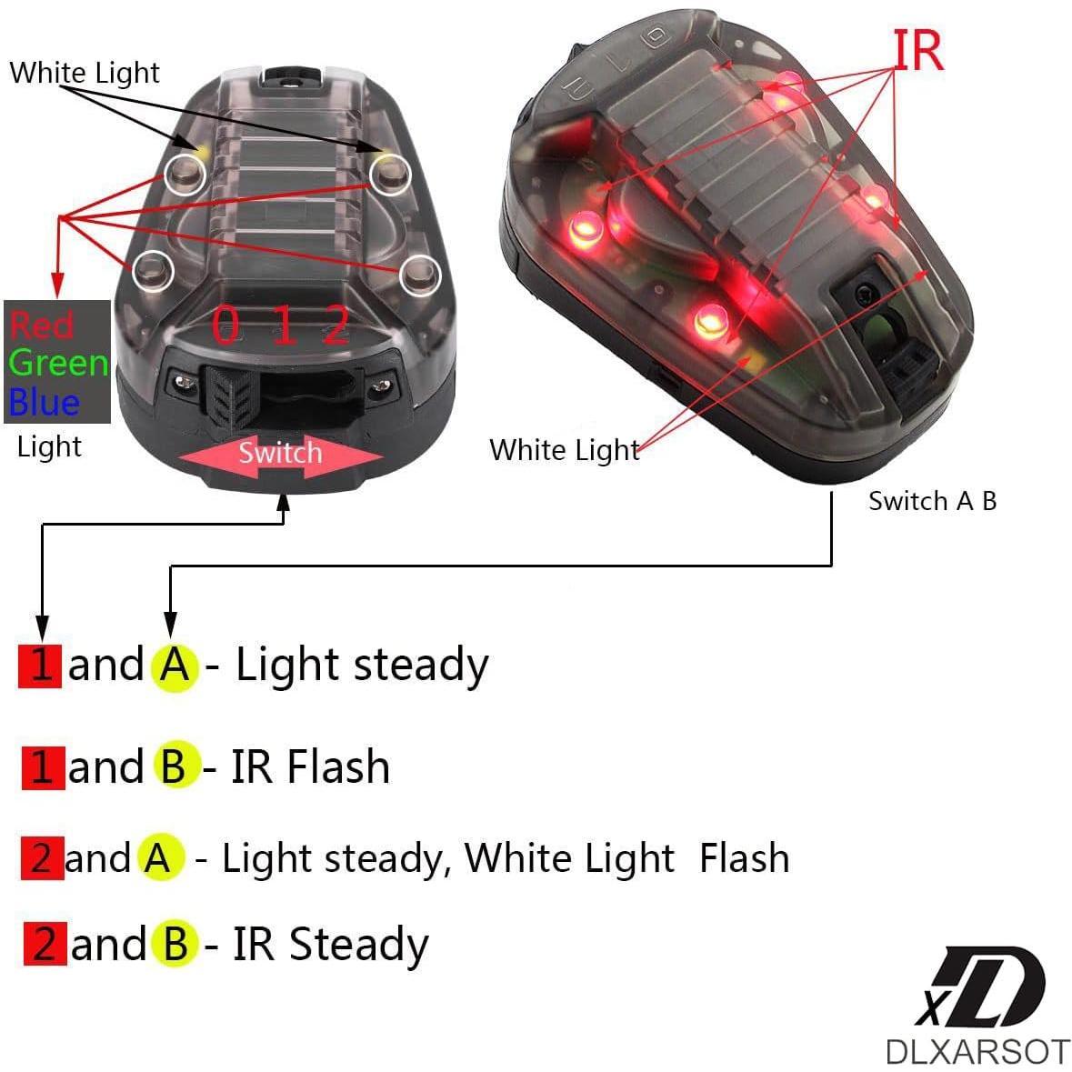 Luz de señal LED para casco táctico DLXARSOT roja